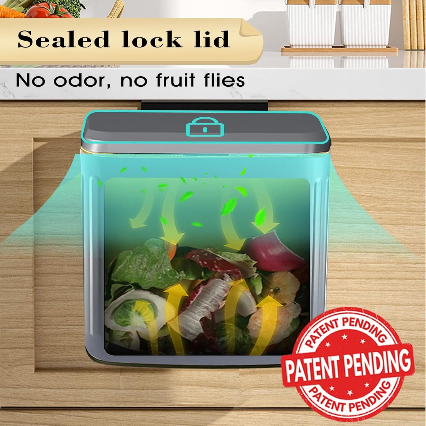 GloDeals Compost Bin, Detachable and Countertop Bin, 4 Liter / 1.06 Gallon, Stainless Steel Small Trash Can with Lid, Kitchen Compost Bin Under Sink Cabinet Hanging Trash Can for Kitchen(Dark Grey)