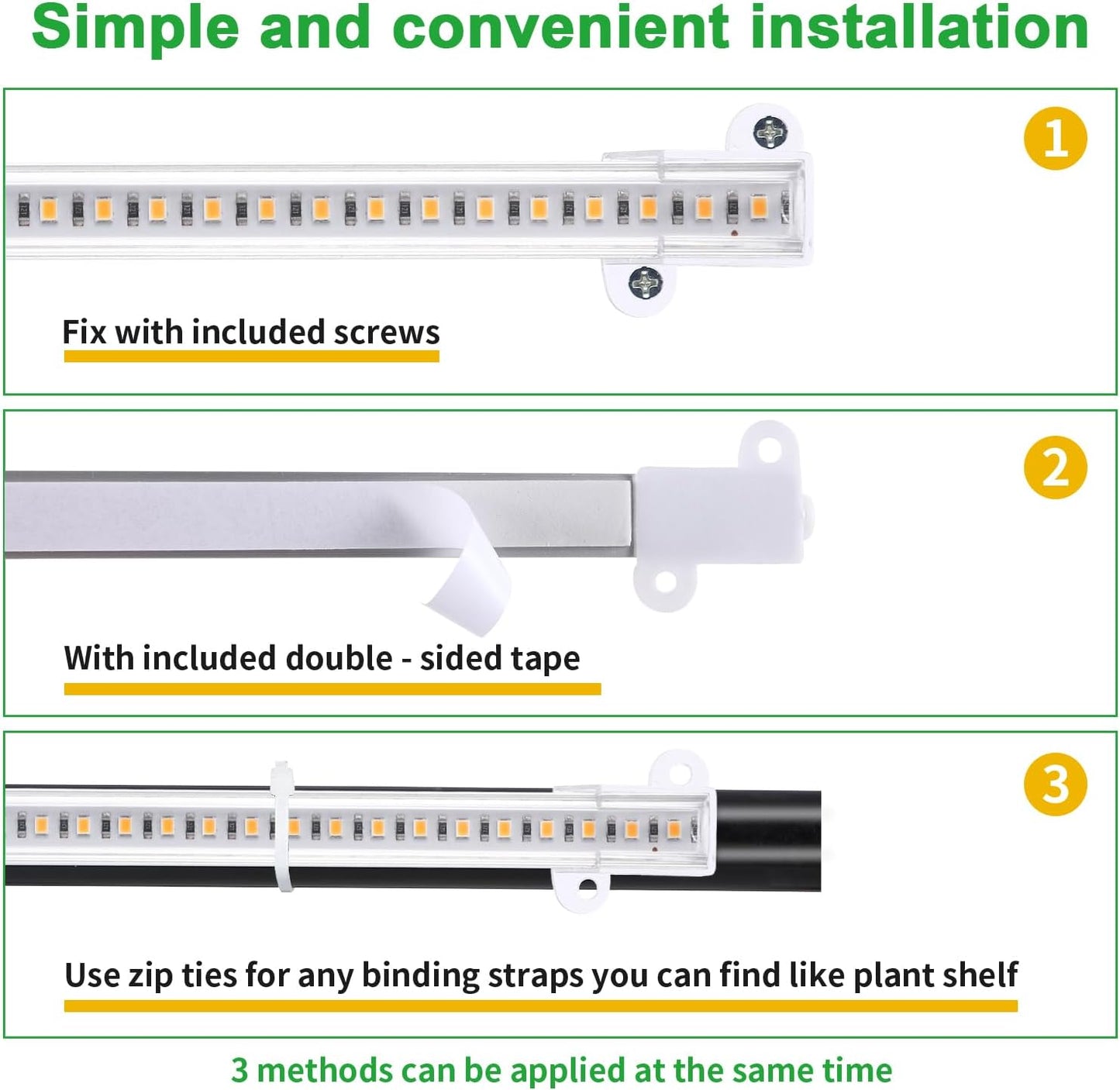8.6'' Mini LED Grow Light Strips, Full Spectrum 3000K, 52 LED Plant Light with 3/9/12H Timer, 10 Dimmable Levels for Seedling, Succulent and Plant Shelf, 2 Head