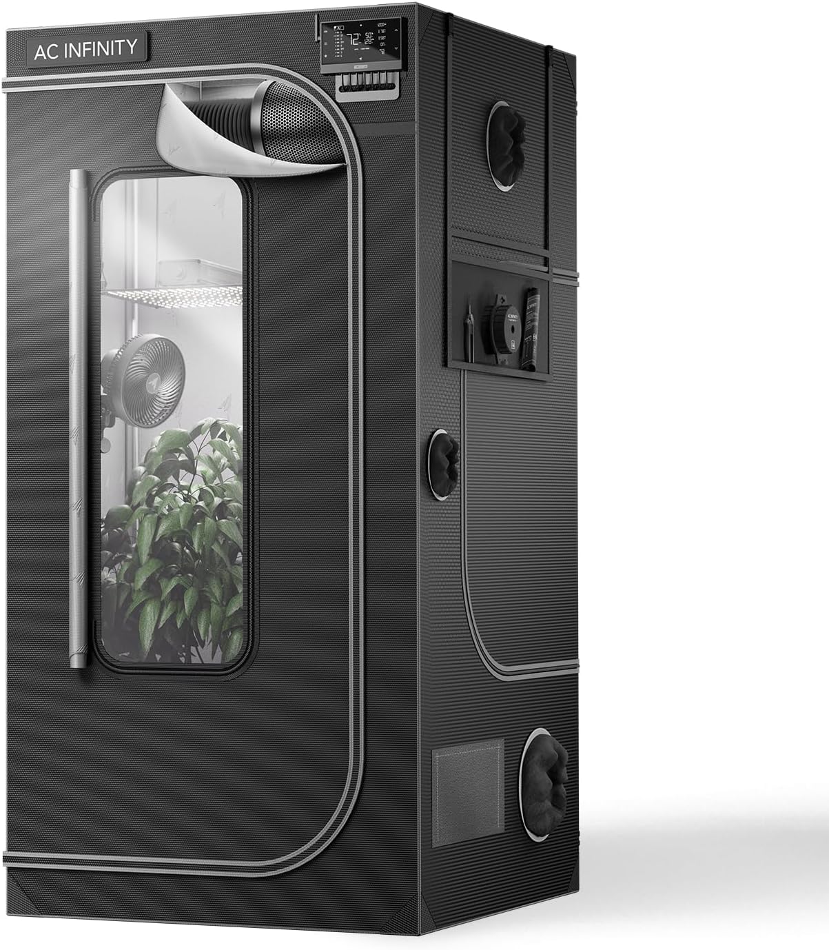 AC Infinity CLOUDLAB 733, Advance Grow Tent 3x3, Thickest 1" Poles, 2000D Mylar Canvas, Lab-Tested Highest Reflectivity, Largest Zipper Window, Controller Mount Plate, 36" x 36" x 72" Indoor Growing