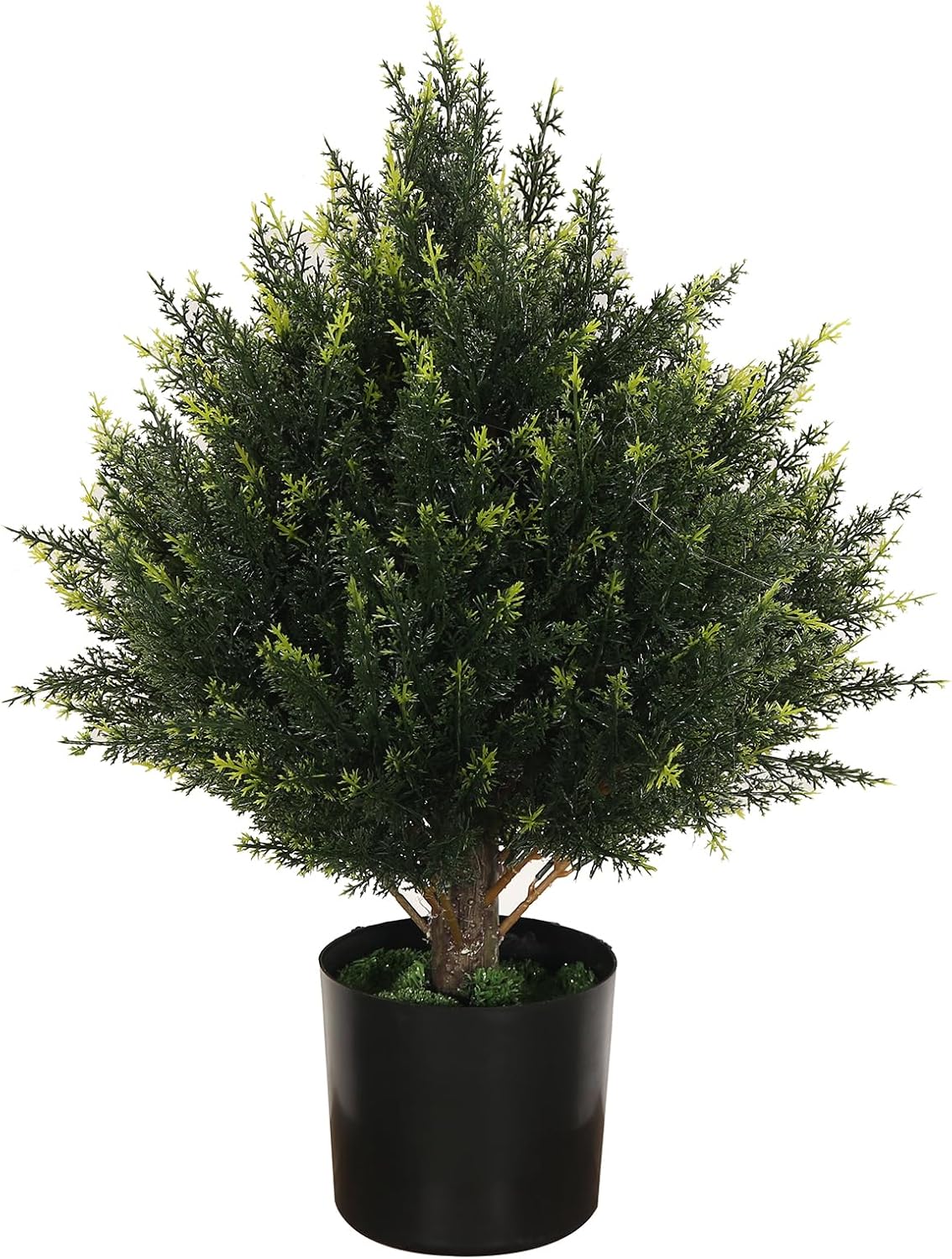 19” Artificial Cedar Outdoor Artificial Shrub Sunlight Resistant Leafy Potted Plant for Indoor Porch of Home and Office Artificial Outdoor Tree Topiary Trees