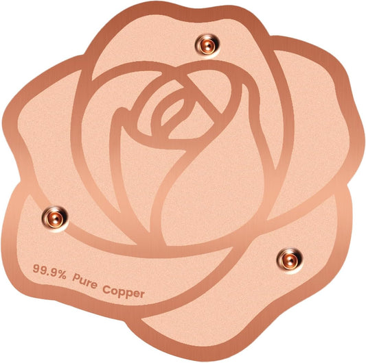 Bird Bath Copper Disk,Bird Bath Purification Disk 0.6mm Reinforced 99.99% Pure Copper Cleaning Disk with Triple-Point Support,Fits Outdoor Birdbath & Bowl,Provide Safe Clean Water,Rose-1Pc