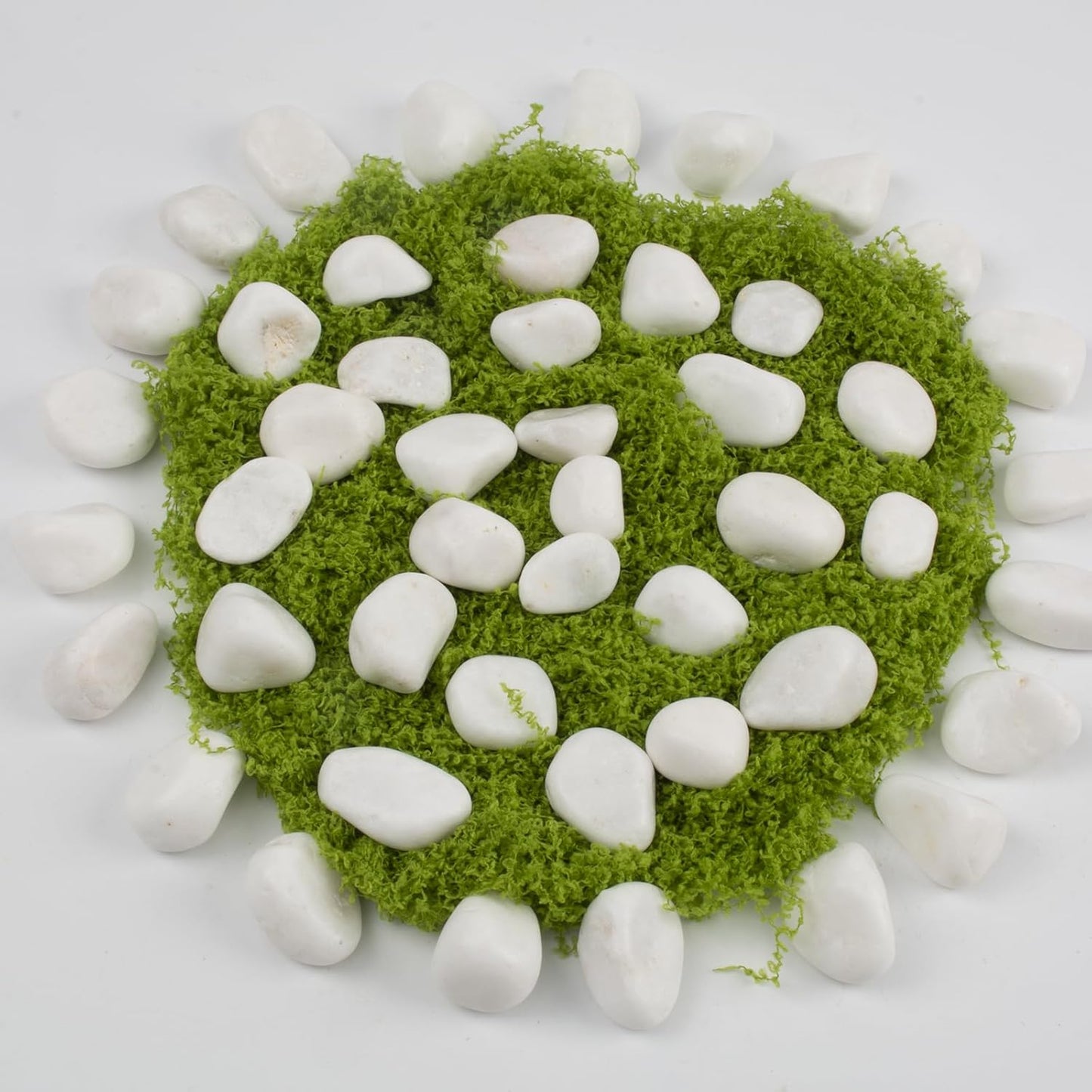 10 lbs White Polished Decorative Stones, 0.5-1 Inch Landscape Rocks for Indoor Plants, Garden, Outdoor Pathways, Vase Fillers, Pots, Glass Containers, and Craft Pro (Pure White, Weight: 10 LB)