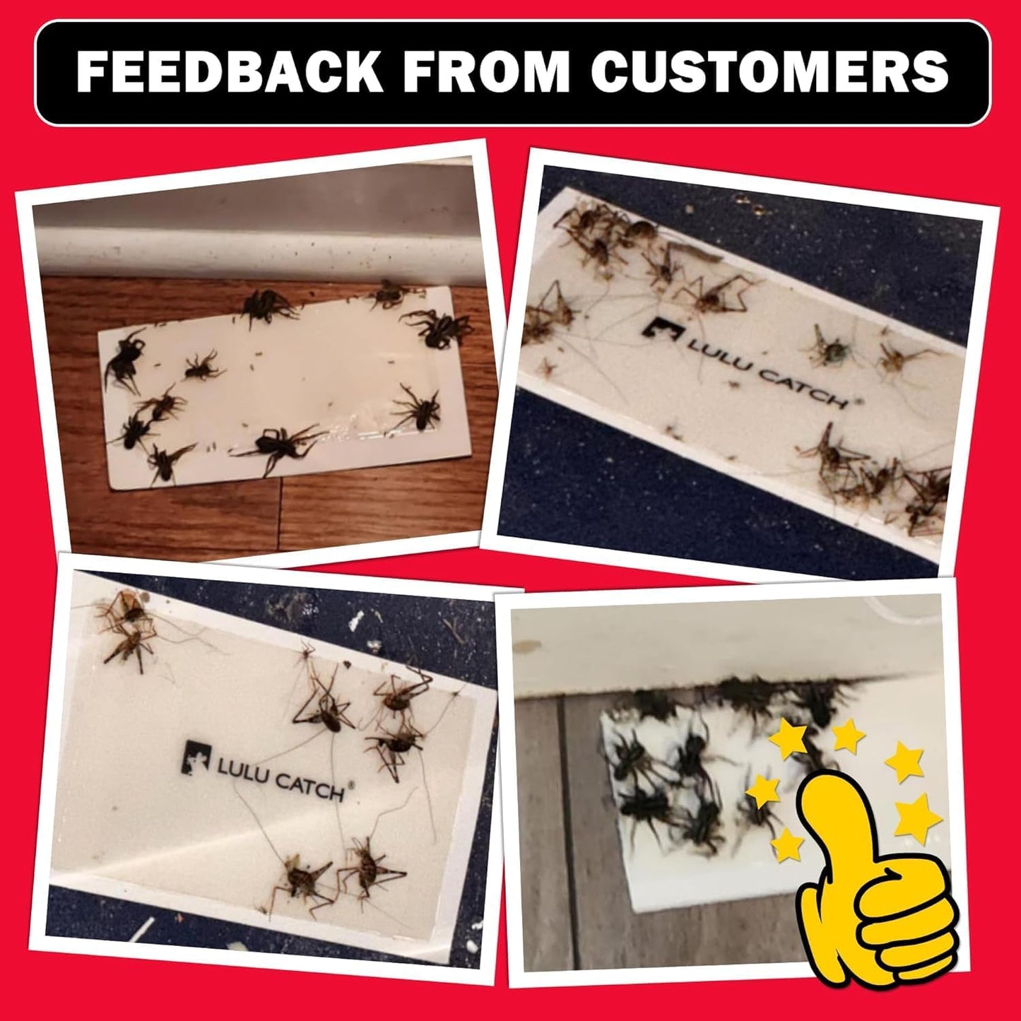 LULUCATCH Glue Traps,12 Pack Mouse Traps Indoor for Home, Pre-baited Non-Toxic Bulk Adhesive Bug Catcher, Sticky Traps for Catching Bugs, Mice, Spiders, Cockroaches, Pet Safe Pest Control