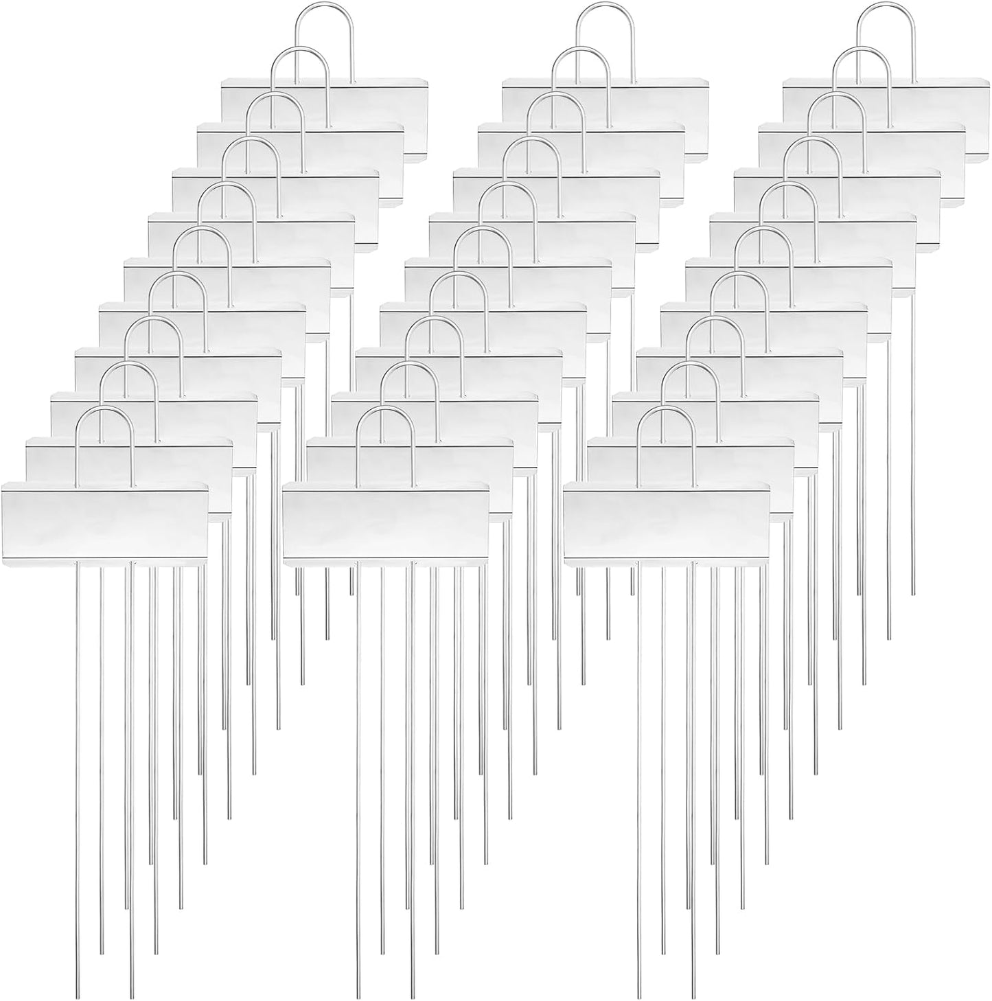 30 Pcs Plant Labels for Outdoor Garden Waterproof Plant Markers for Outdoor Plants, 10.7inch Metal Garden Plants Tags and Labels for Flower Vegetable Seedlings Greenhouse（Silver