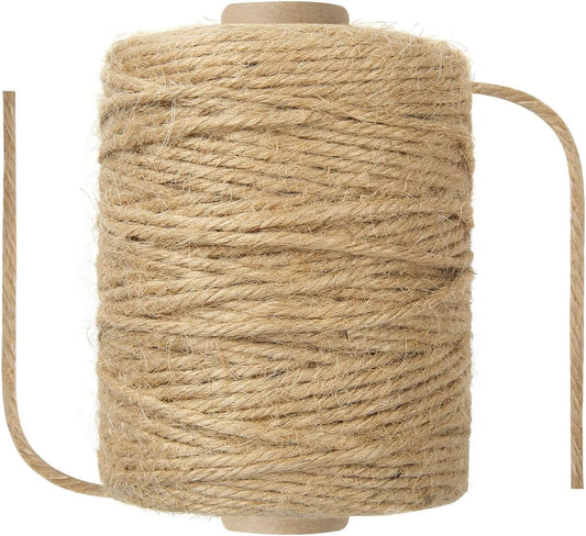 1/8 in (3mm) x 328 ft (100Meter) Natural Sisal Hemp Rope Heavy Duty Thick Twine for Cat Scratcher Post Tree, Garden, Binding, Crafts Packing Material