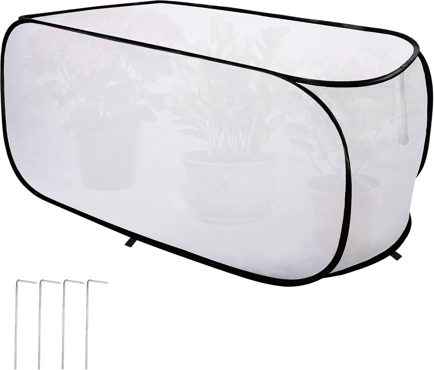 39" x 17" x 17" Pop up Rectangular Frost Protection Plant Cover, Winter Garden Plants Freeze Protection Tent, Warm Garden Bed Plant Protector Enclosure for Snow Frost Protection Indoor & Outdoor