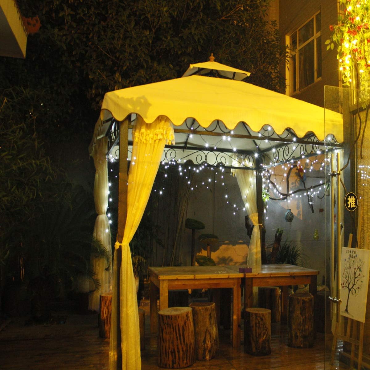 Solar String Lights 2 Pack, Outdoor Light Total 400 LED 144FT Solar Christmas Lights 8 Modes Oudoor Waterproof for Tree Patio Yard Garden Christmas Parties Decoration (White)