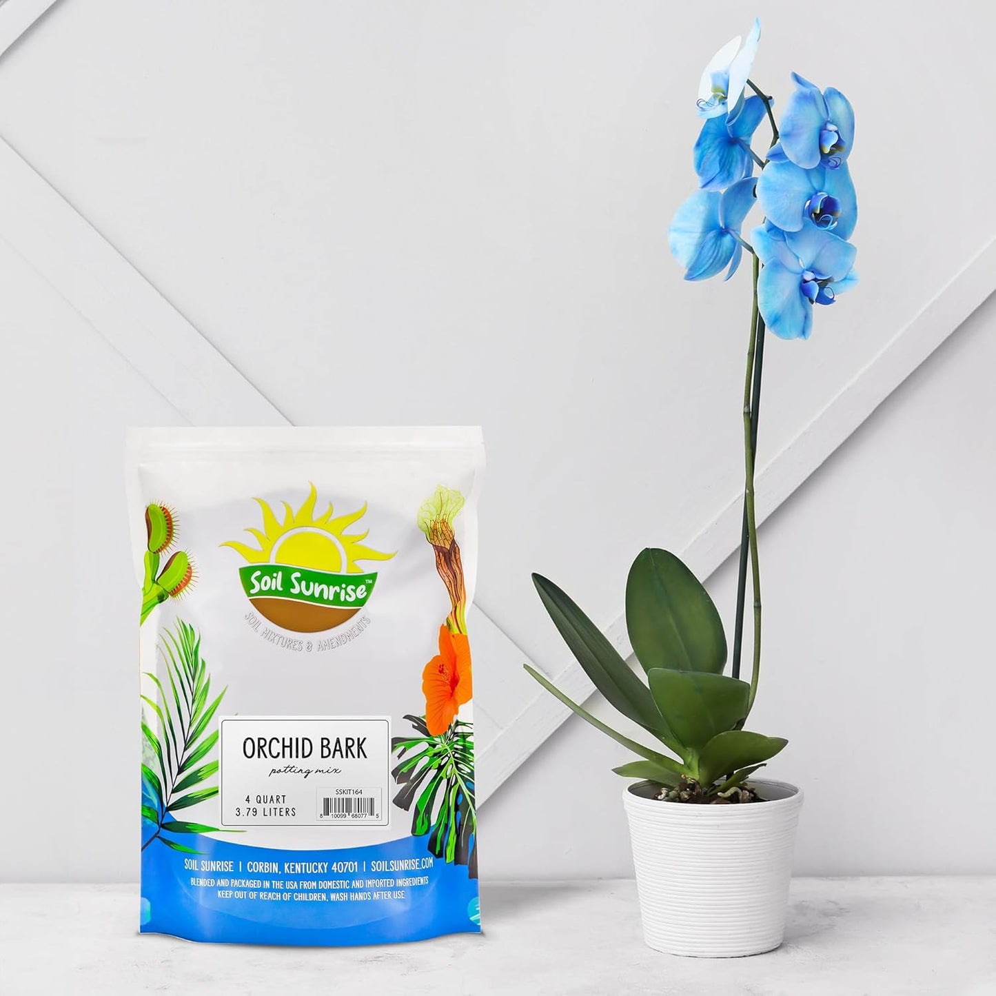 100% Organic Orchid Potting Bark (4 Quarts), All-Natural USA-Sourced Pine Bark Orchid Mix Additive