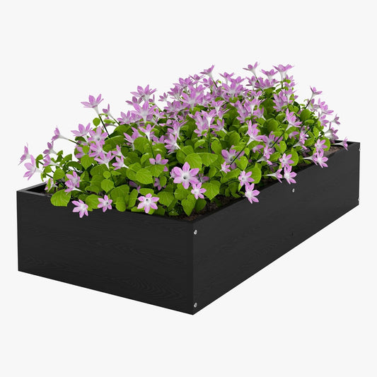 Raised Garden Bed 47.24 * 24.4 * 9.65 in,HDPE Vegetable Planter Bed Outdoor,Elevated Horticulture Planter Bed,Waterproof,Rot-Resistant and Non-Cracking Above Ground Garden Bed(Black)