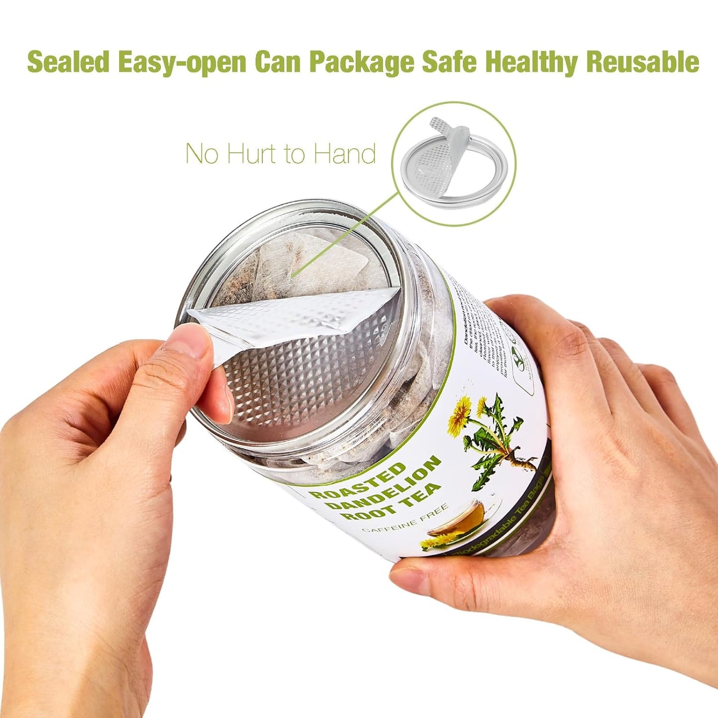 50 Bags Roasted Dandelion Root Tea Bags, 2.5/Bags, Natural Dried Dandelion Root, Health Herb Dandelion Tea Loose Leaf, Caffeine Free