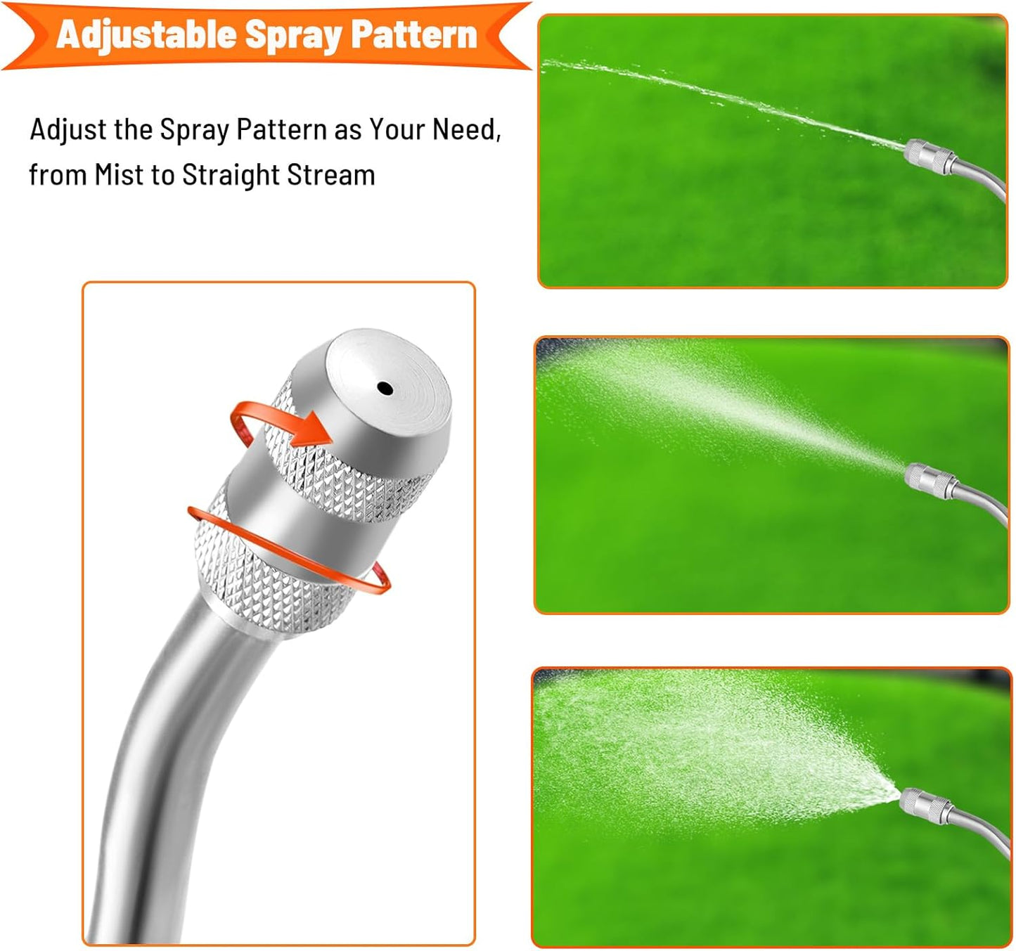 2 Pack 29 Inch Spray Wand, Brass Barb Match 1/4" & 3/8" Sprayer Wand Hoses, Adjustable Nozzle Stainless Steel Sprayer Wand with Shut off Valve for Weed Garden Car Wash