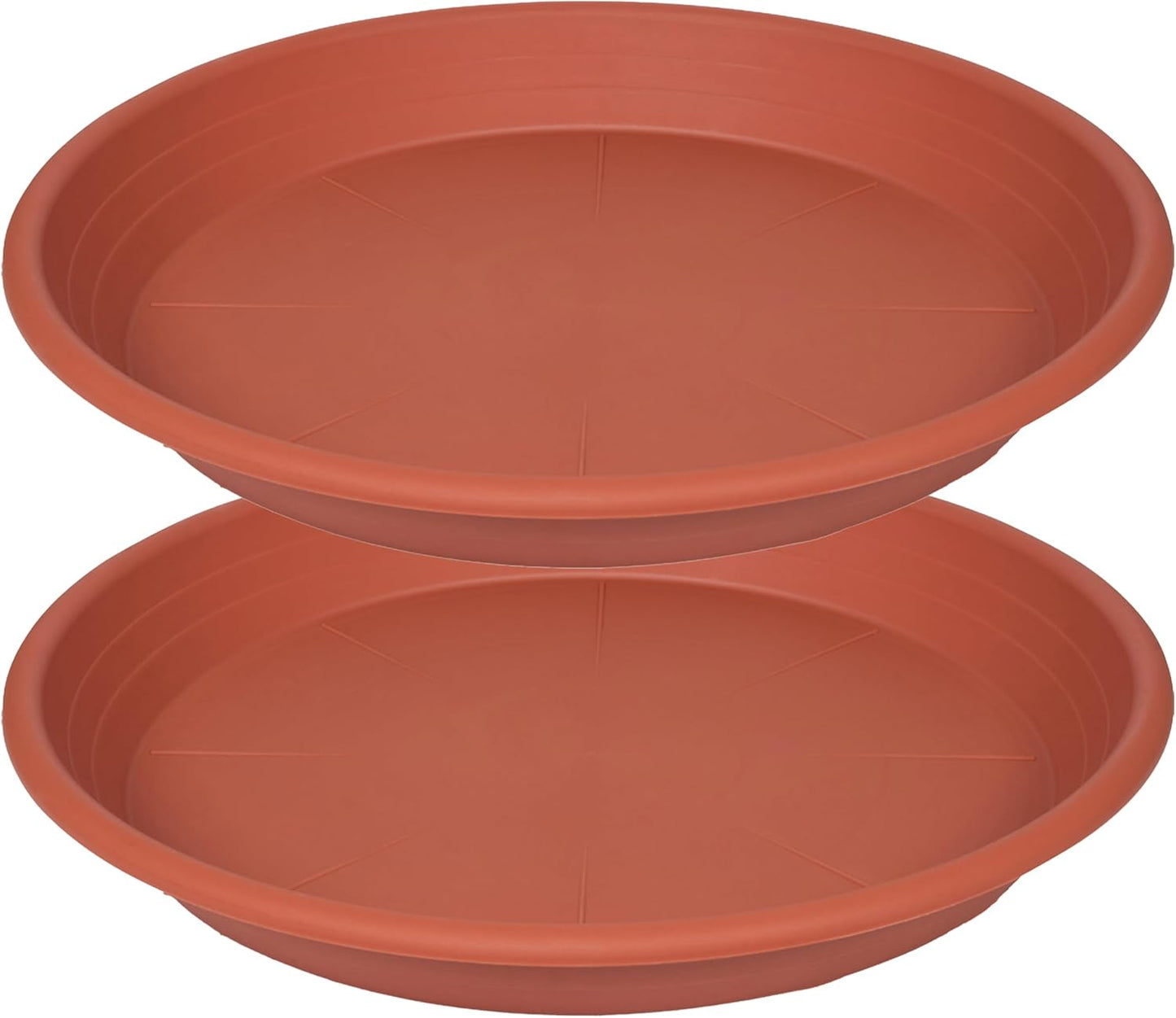 2 Pack of 22 inch Extra Large Plant Saucer, Extra-Deep 3.4" Plant Tray, Bird Bath Bowls for Garden, Plastic Pot Trays for Indoors Outdoors, Water Catcher for Gallon Grow Bags 19-22" (22", Terracotta)