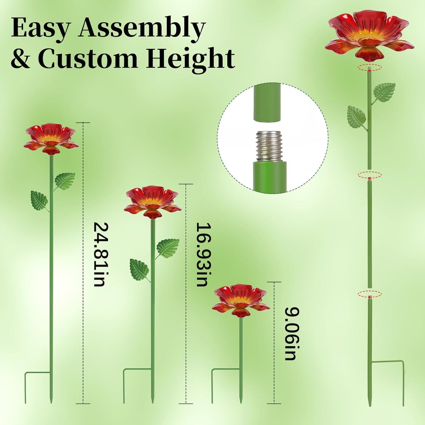 6 Pack Bee Watering Station - Flowers Butterfly Feeder, Bee Water Feeders for Outside, Metal Garden Decor, Bee Baths for Garden Yard Patio