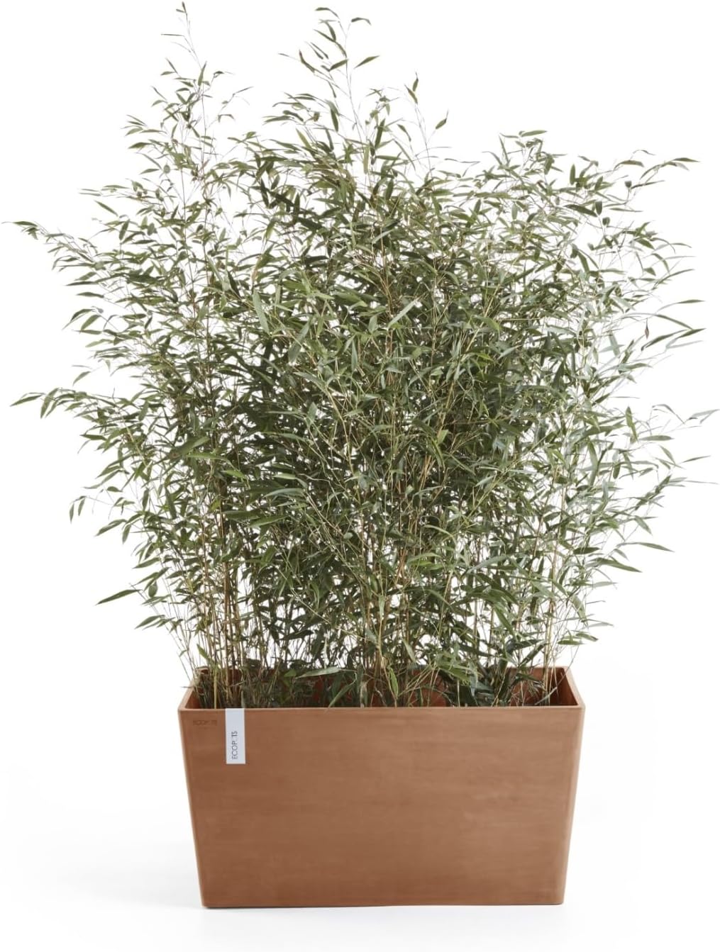 Ecopots Paris Durable Modern Rectangular Indoor/Outdoor Recycled-Based Composite Flower Planter, Terracotta Color, 23.5"