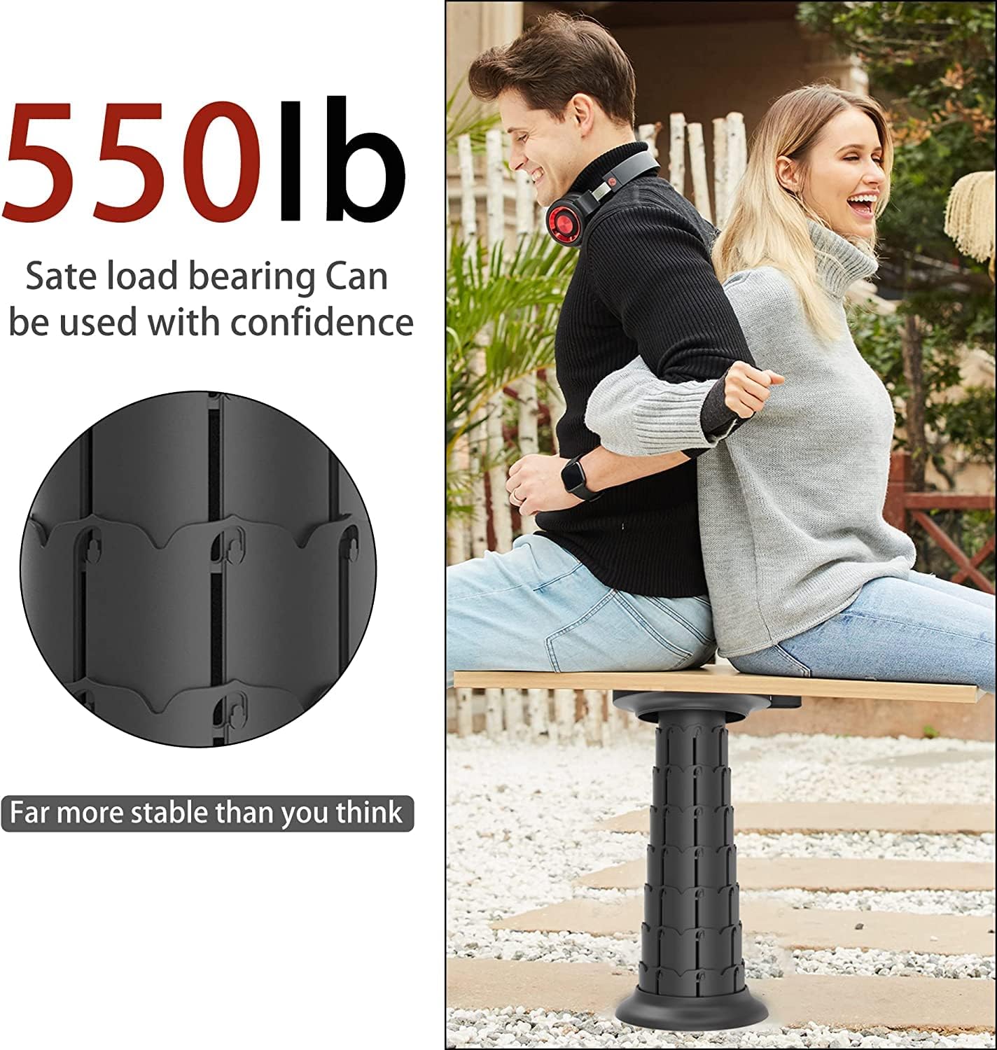 ALEVMOOM Upgraded Portable Retractable Folding Stool,Camping Telescoping Stools with Swivel Cushion,Collapsible Stool for Adults,Hold Up to 440Ib for Garden Travel with Carry Bag&Carabiner