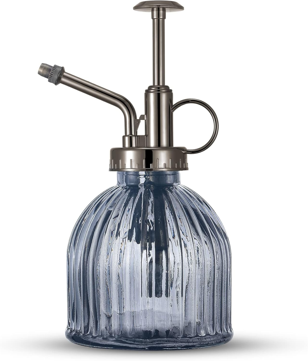 Glass Plant Mister Spray Bottle, Succulent Spray Bottle with Top Pump, Glass Plant Sprayer Mister Vintage Spritzer Small Watering Can for Indoor Outdoor Houseplant - Grey