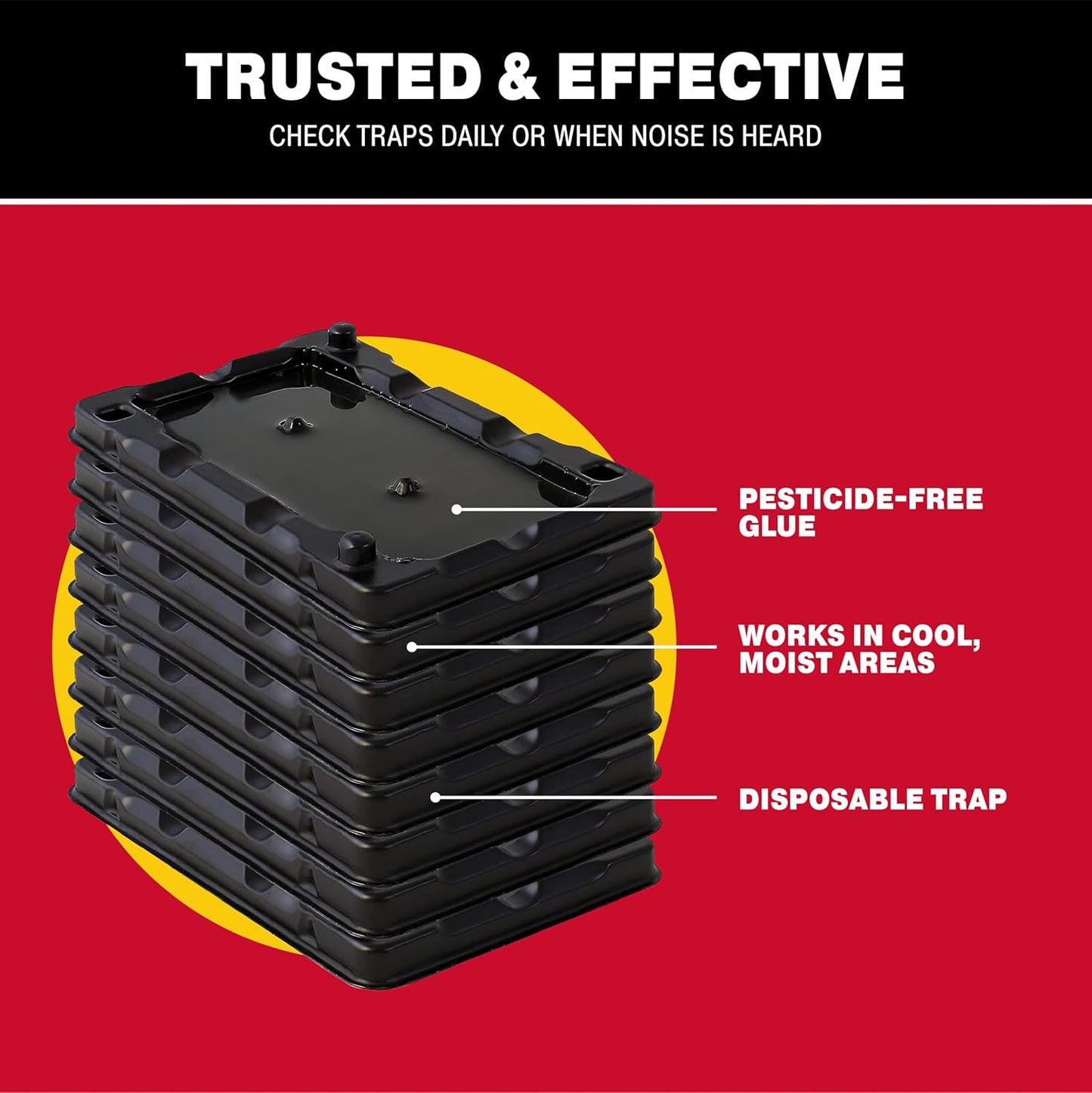 Catchmaster Mouse & Insect Glue Traps 8-Pk, Adhesive Rodent & Bug Catcher, Mouse Traps Indoor for Home, Sticky Glue Boards for Mice and Insects, Pest Control for House & Garage