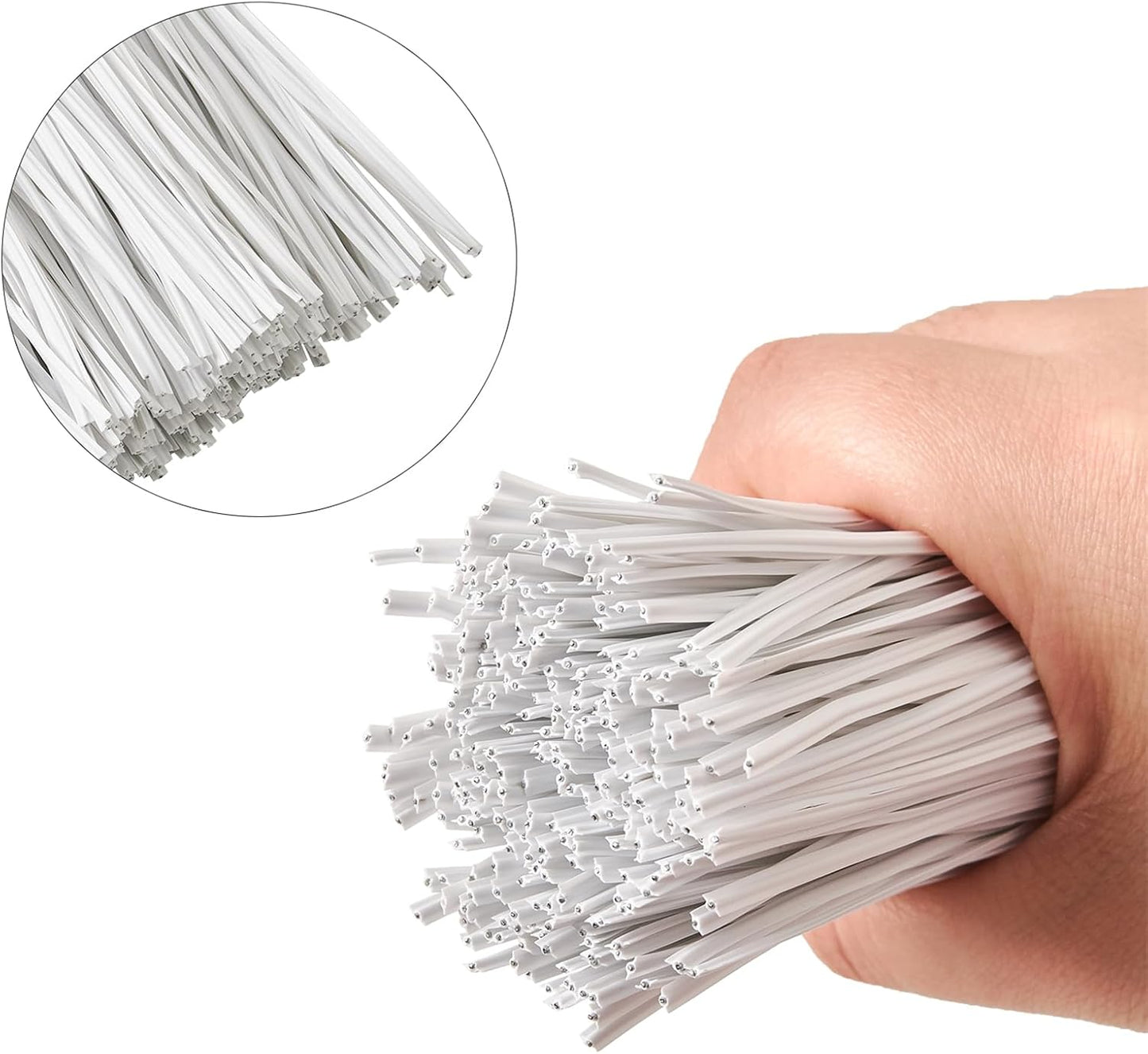 300 Pcs 6 inch White Plastic Twist Ties, Cable Ties, for Bags, Gardening Tools