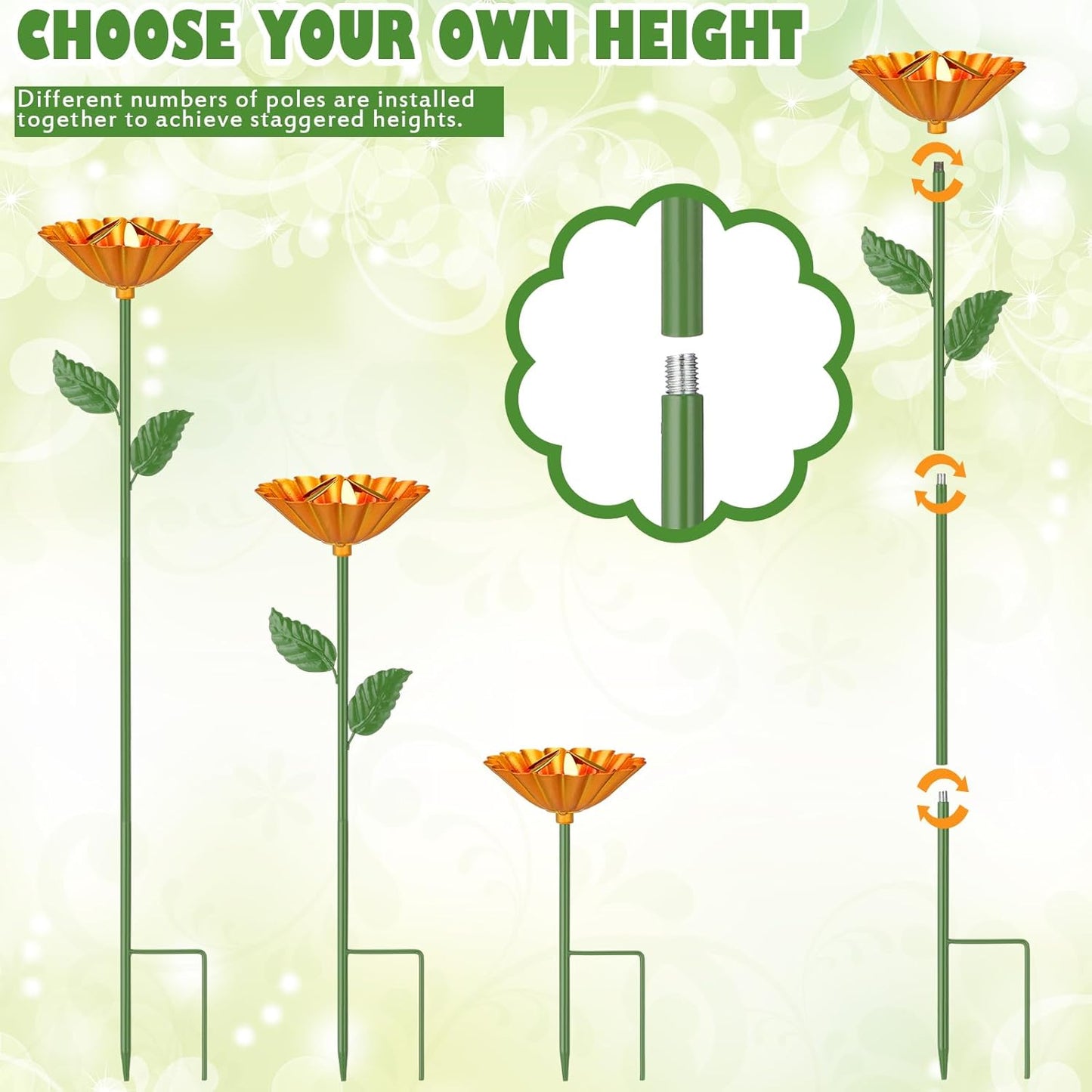 Geelin 4 Pack Bee Watering Station for Garden Metal Bee Water Cups with 5 Stamens Flower Design Water Feeder Colorful Butterfly Bath Bowl for Outdoor Garden Yard Pollinator Decor