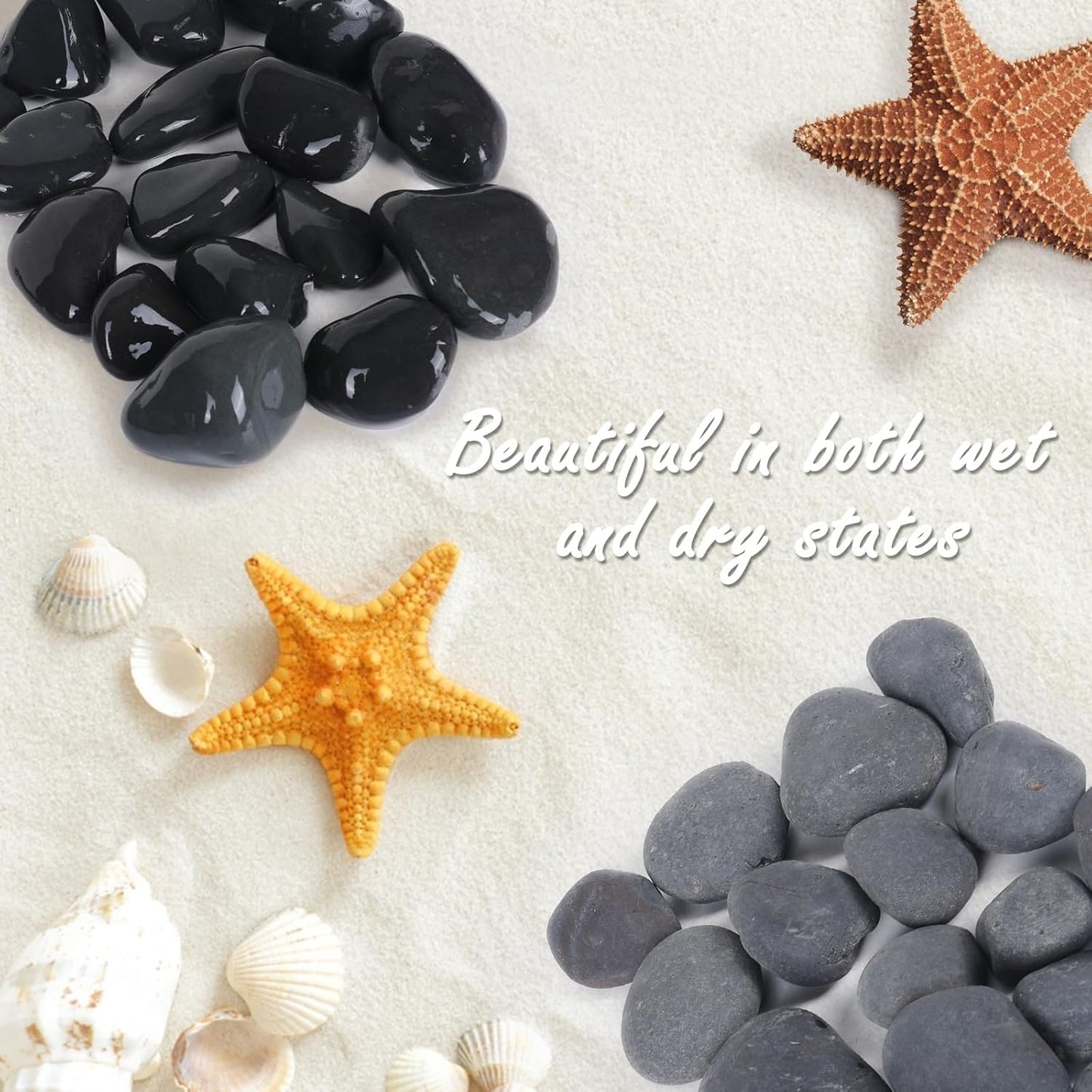 11LB Stone Pebbles River Rocks, 100% Natural Hand-Picked Premium Decorative Pebbles, Ideal for Garden Landscaping, Home Decor, Aquariums, Painting, Crafting and Gifts, Onyx Black