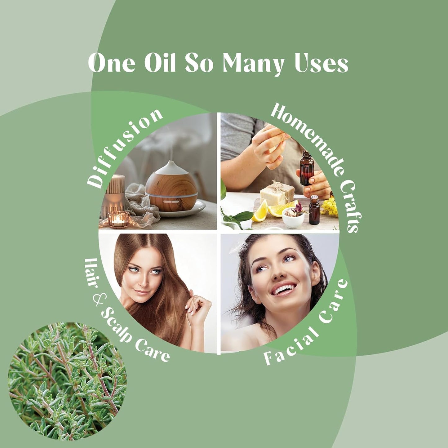 Thyme Essential Oil for Diffuser, Skin, Hair - 1 Oz