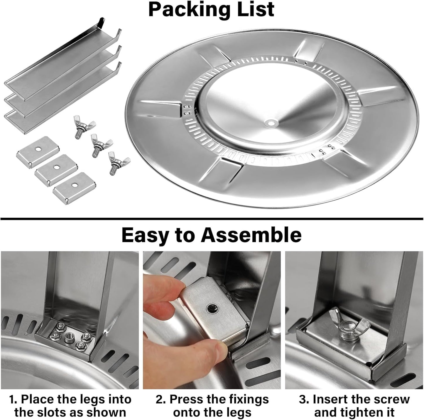 HGD 20" Smokeless Firepit with Heat Deflector, Stainless Steel Wood Burning Fire Pit for Friends & Family Gatherings, Secondary Combustion Outdoor Patio Stove for Garden BBQ & Bonfire
