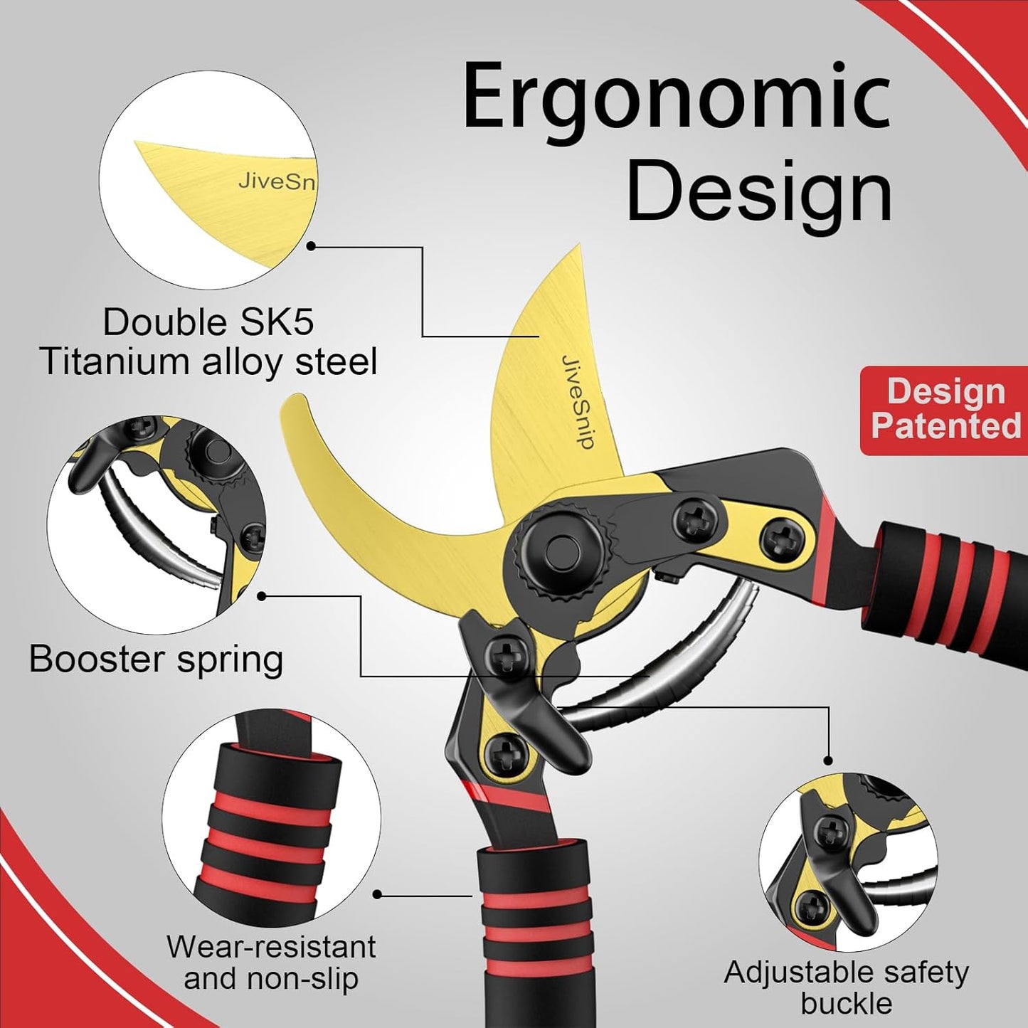 Professional Titanium Garden Shears Adjustable Opening Size Professional Bypass Pruning Shears for Plants, Hedges, and Flowers（Includes Scissors + Blade）