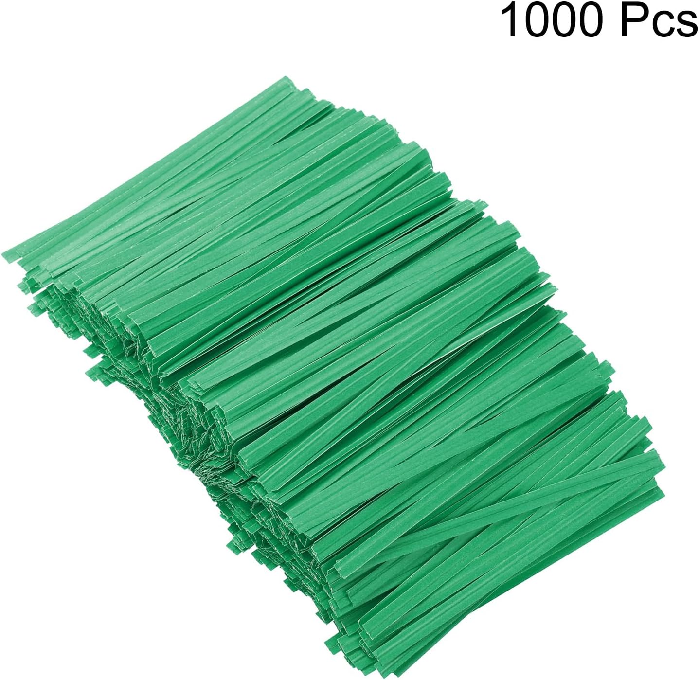 HARFINGTON 1000pcs Bag Twist Ties 3.5" Reusable Kraft Paper Twist Ties Wire Cable Ties for Party Bread Candy Cake, Green