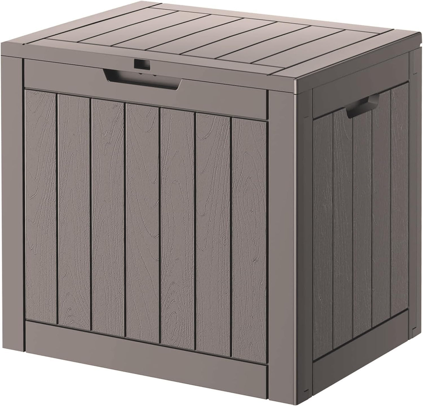 33 Gallon Outdoor Storage Box, Waterproof Resin Deck Box for Indoor & Outdoor Use – Lockable Patio Storage Bin for Garden Tools, Package Deliveries, Pool Accessories, Sports Gear & Furniture-Grey