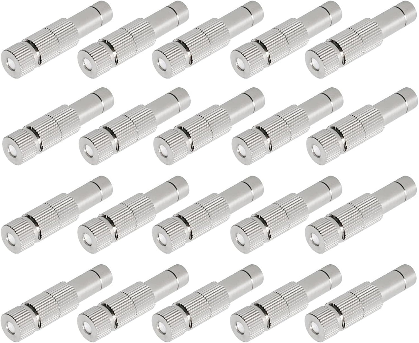 20pcs Brass Mister Nozzles, 6mm Misting Nozzles for Outdoor Cooling System, Landscaping, Air Humidification, Greenhouse Irrigation (with Filter, 0.006"/0.15mm Orifice)