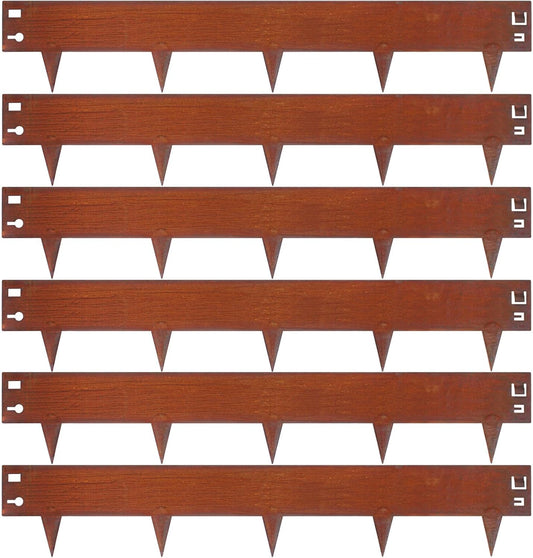 42 Inch Cor-Ten Steel Landscape Edging, 9.4 Inch Hammer in Landscape Edging,Garden Edging Border for Lawn, Flower Bed, Yard