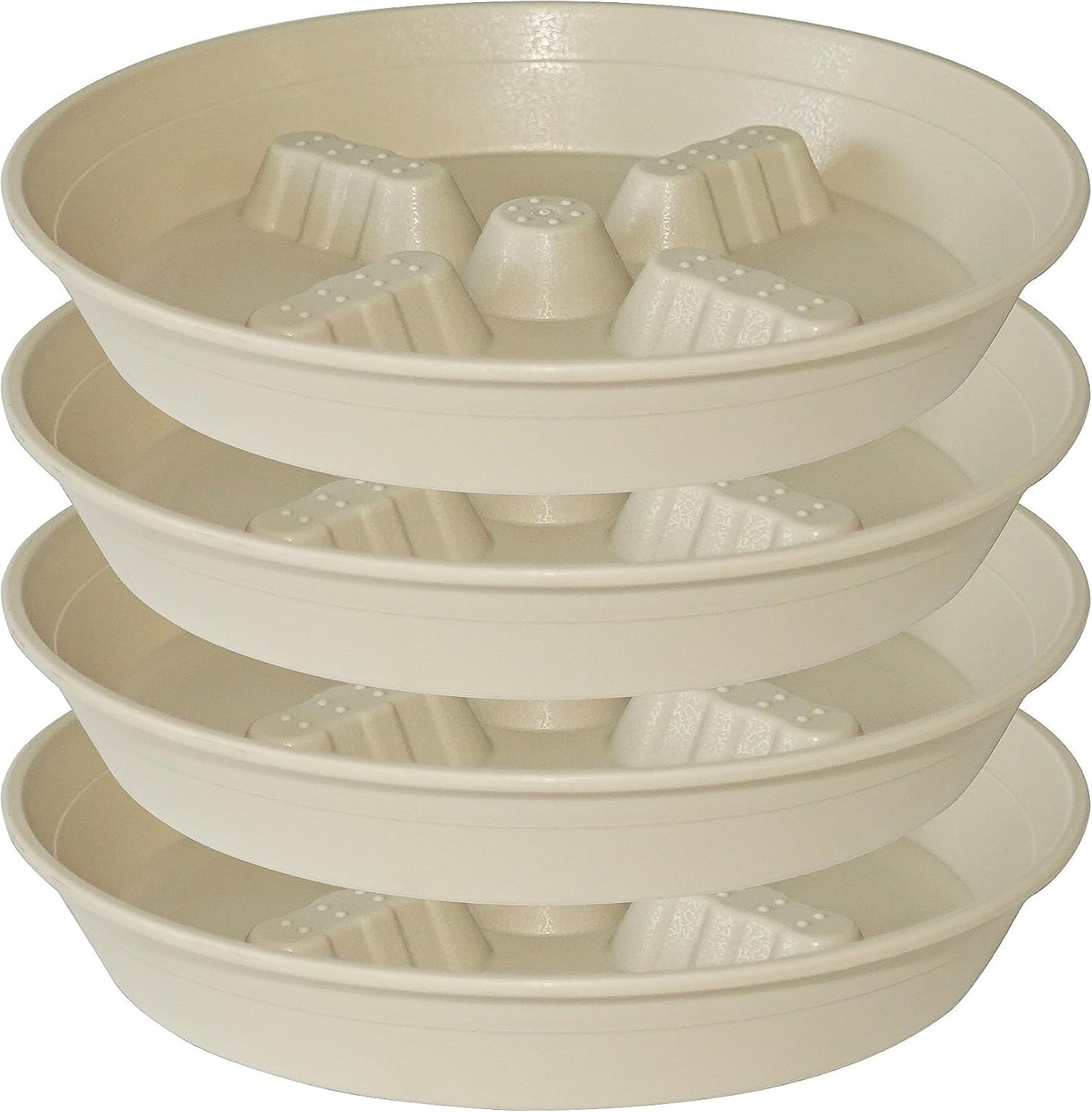 4 Pack Plant Saucer 8 inch, 10 12 14 17 inch, Plant Stand Plastic Plant Saucers for Indoors Outdoor, Heavy Duty Flower Planter Drip Trays for Pots, Pot Saucers for Plants, Grow Bags Saucers