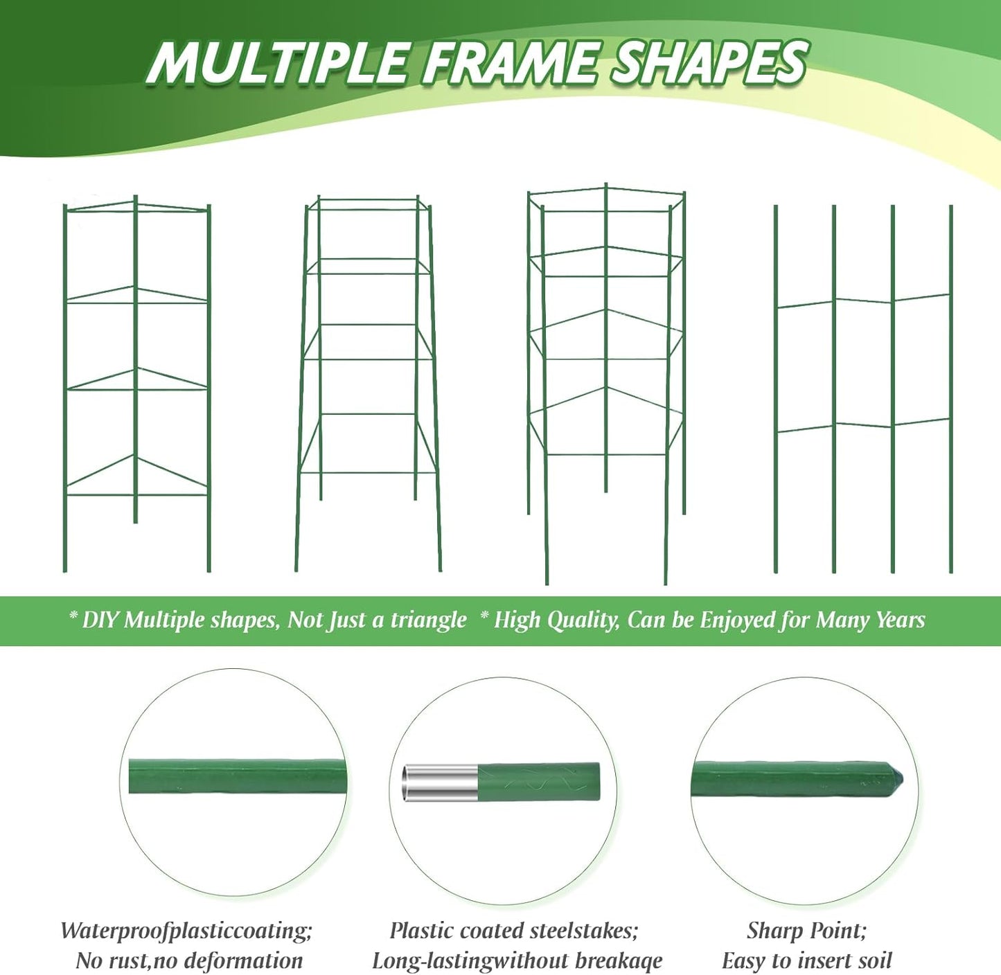 6 Pack Tomato Cage for Garden & Pots, Rust-Resistant Tomato Stakes Plant Cage Trellis Support for Climbing Vegetables Plants Flowers - 48 Inch