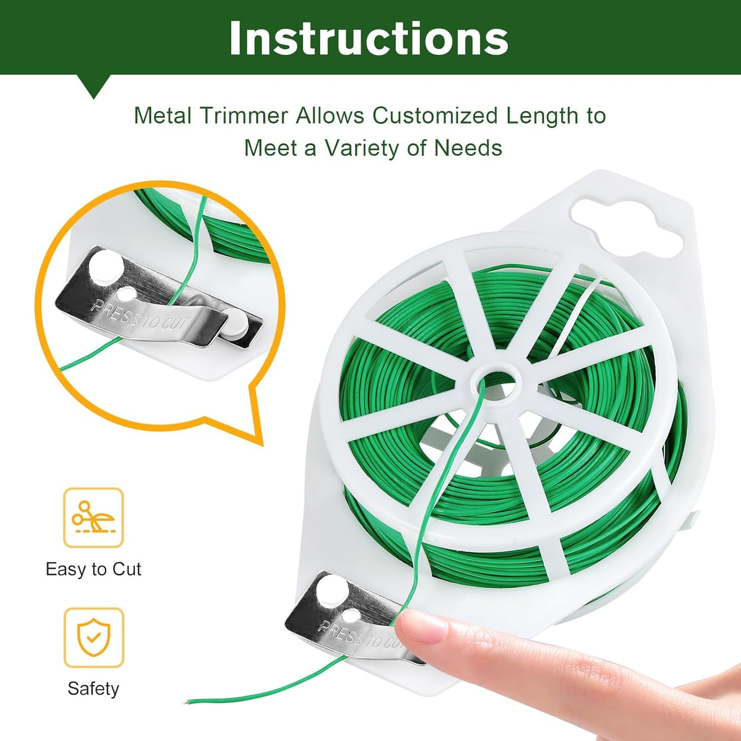 328feet Plant Ties with Cutter, Twist Ties for Tomato Vines and Garden Plants, Adjustable Length Garden Wire for Plants