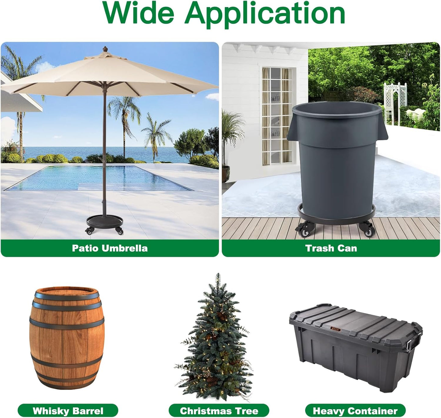 AMAGABELI GARDEN & HOME Plant Caddy with Wheels Heavy Duty 14“ 2 Pack Rolling Plant Stand Plant Dolly Iron Wheeled Lockable Casters Round Pot Mover Rollers Indoor Outdoor Planter Trolley Metal