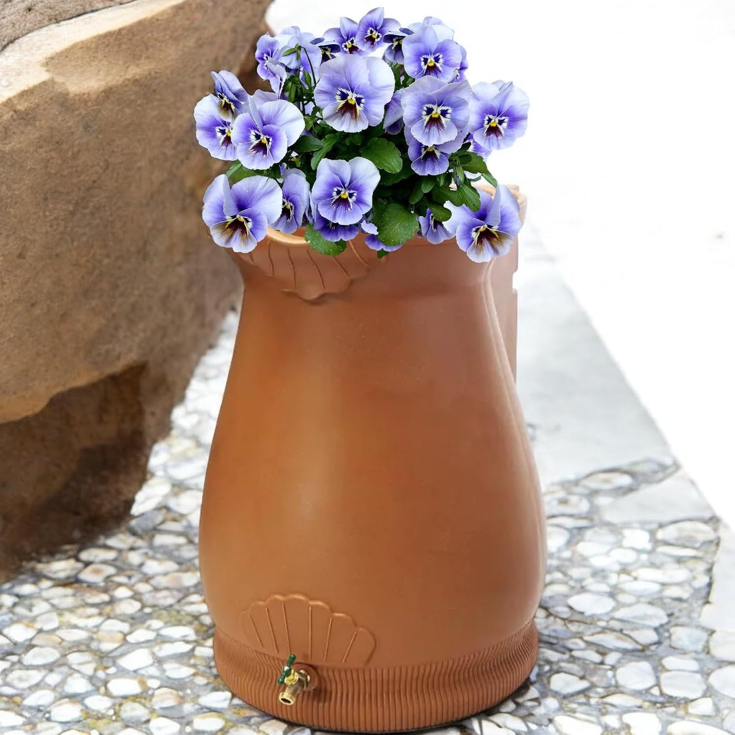 65-Gallon Urn Rain Wizard Decorative Barrel (Terracotta, 1 Pack)