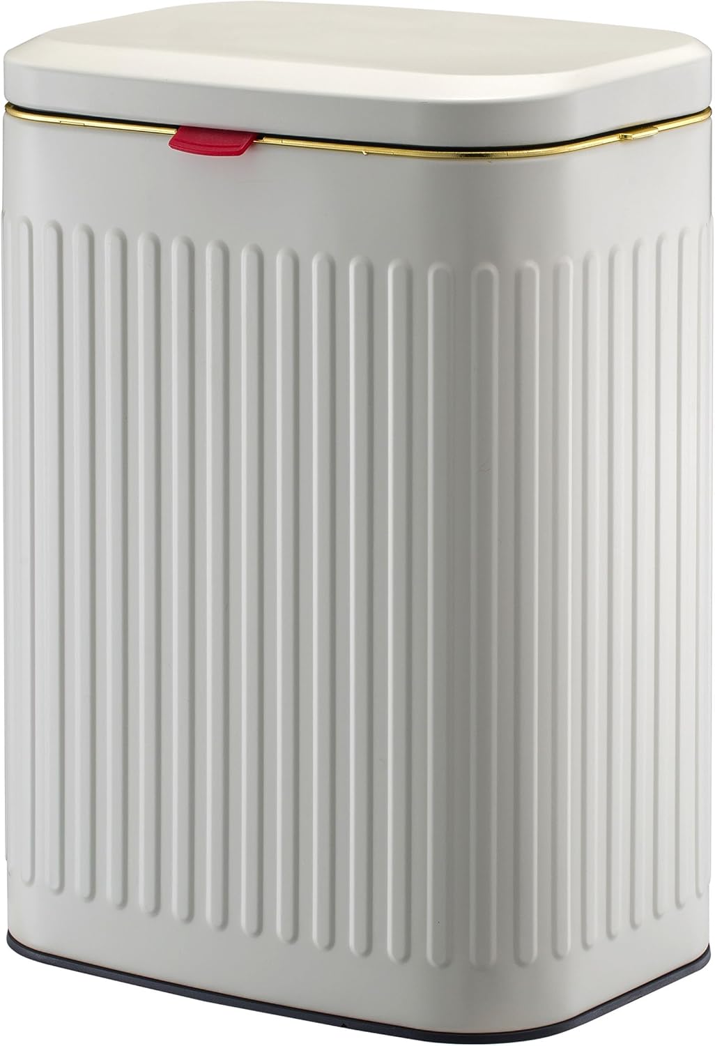 2.11Gallon 8L Carbon Steel Trash Can Door Compost Bin Wall Mounted 2 Ways Sliding Lid Compost Bin Countertop Kitchen Hanging Cabinet Door Trash Bin Metal Garbage Bin Cubo de Basura Ivory