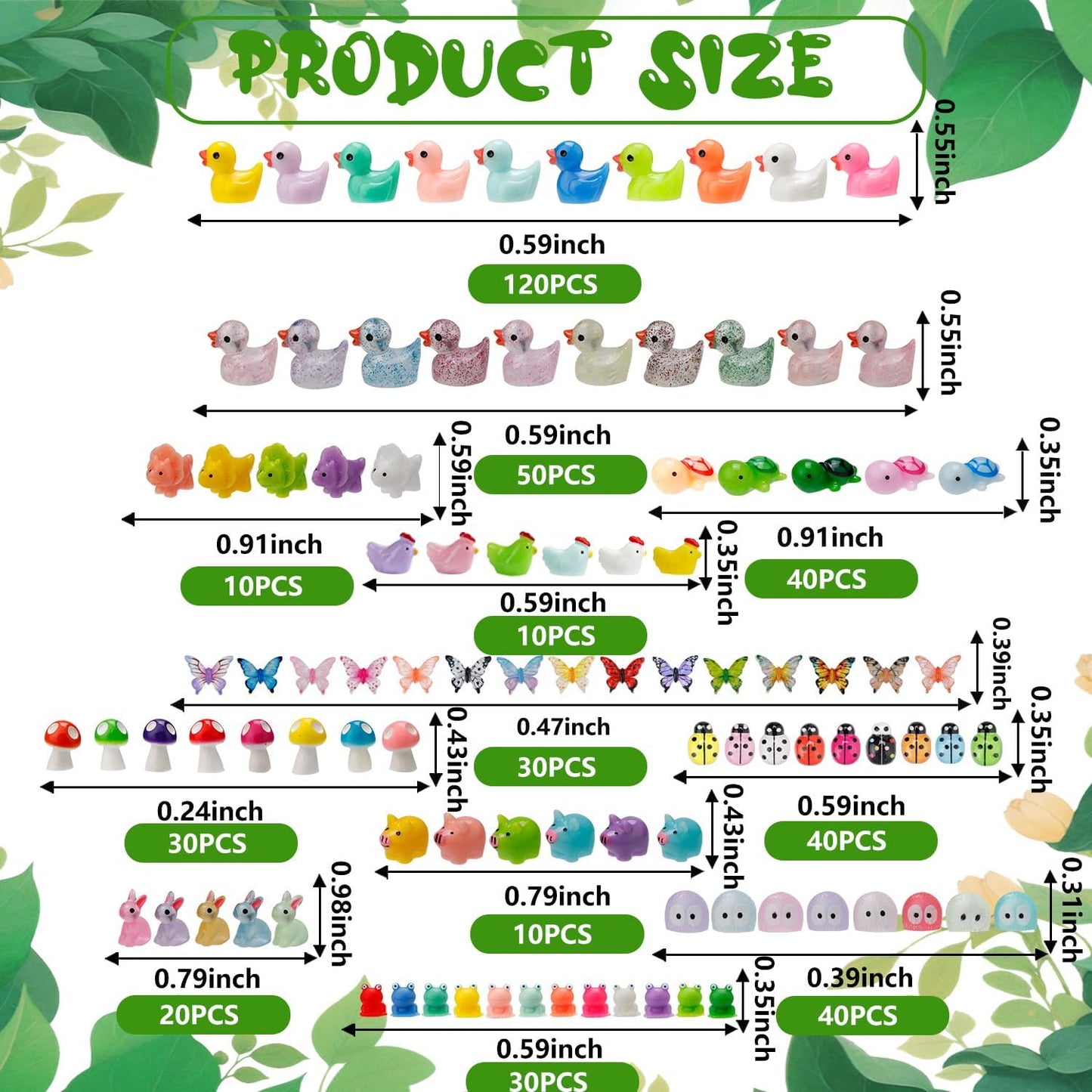 420 Pcs Mini Resin Animals 12 Styles Resin Animals Figurines Bulk for Fairy Garden Miniature Dollhouse Accessories Hide Crafts Decor