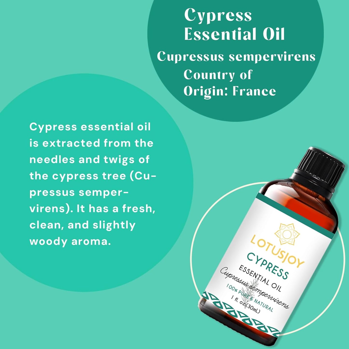 Cypress Essential Oil for Diffuser Skin Soap Making, 100% Pure Natural Cypress Oil- 1 Oz