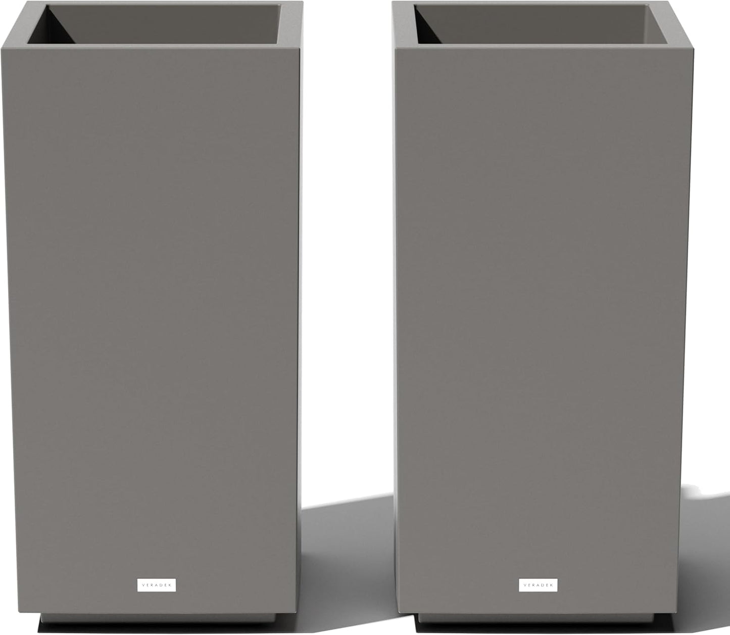 Veradek Block Series Pedestal Planter - Tall Planter for Indoor or Outdoor Front Porch | All-Weather Use with Removable Insert Bucket | Modern Décor for Flowers, Tall Trees, Faux Plants