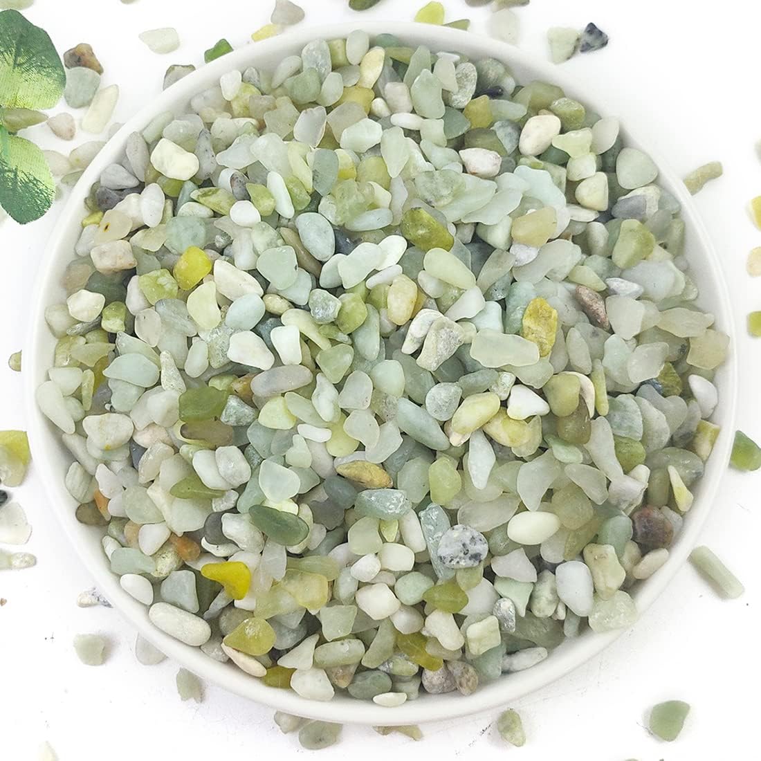 5LB Succulent and Cactus Pebbles, 1/5 Inch Jade Natural Decorative Polished Stones, River Rocks for Plants, Vases and Outdoor Gardening