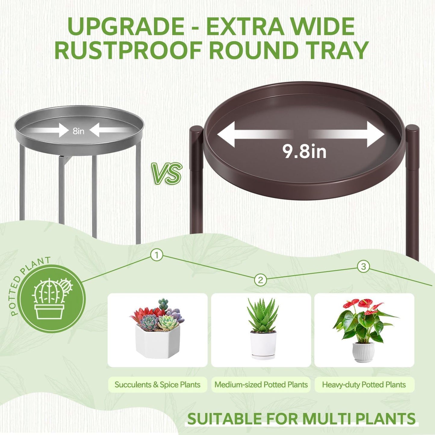 iDavosic.ly 5 Tier Large Plant Stand Indoor, 10 Inch Wide Tall Corner Metal Plant Stands Outdoor for Multiple Plants, Folding Tiered Flower Display Holder Rack Shelf, Violet Bronze