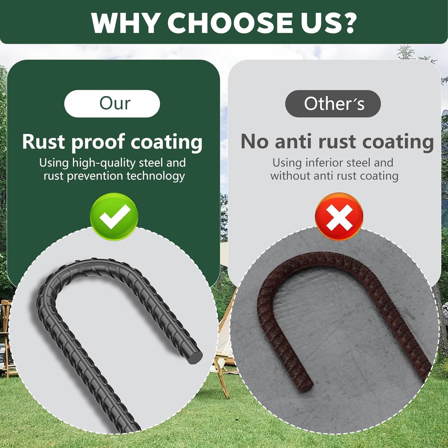 30 Pieces 12 Inch Long 1/4In Diameter Heavy Duty J Hooks,Heavy Duty Rebar Metal Fence Ground Garden Tent Stakes,Ground Spikes Anchors for Fencing,Outdoor Chicken Wire Trellis Stakes,Anti-Rust Black