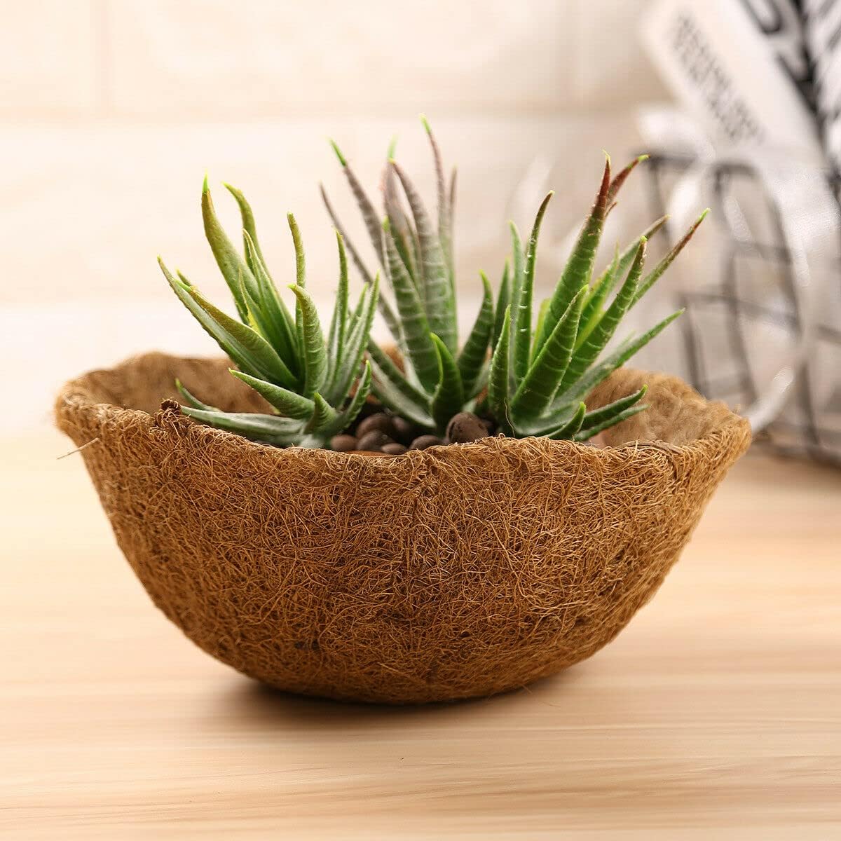 EROCK 2Pcs Coco Liners for Planters Hanging Basket, Round 8/10/12/14/16 inch Thick Coconut Coir Coco Fiber Liners for Planters Garden Patio Porch Window Plants Flowers Pot Indoor Outdoor (16 inch)