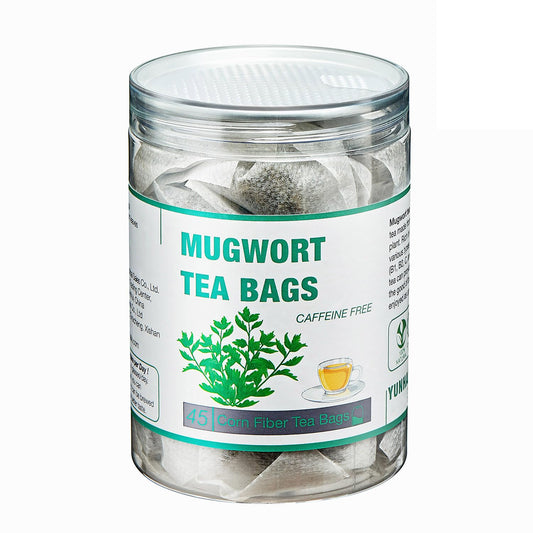 45 Mugwort Tea Bags | Natural Dried Chinese Mugwort Herb Tea | Artemisia Wormwood Tea | Caffeine Free, Help Sleep, Lucid Dreaming, Relax, Digestion