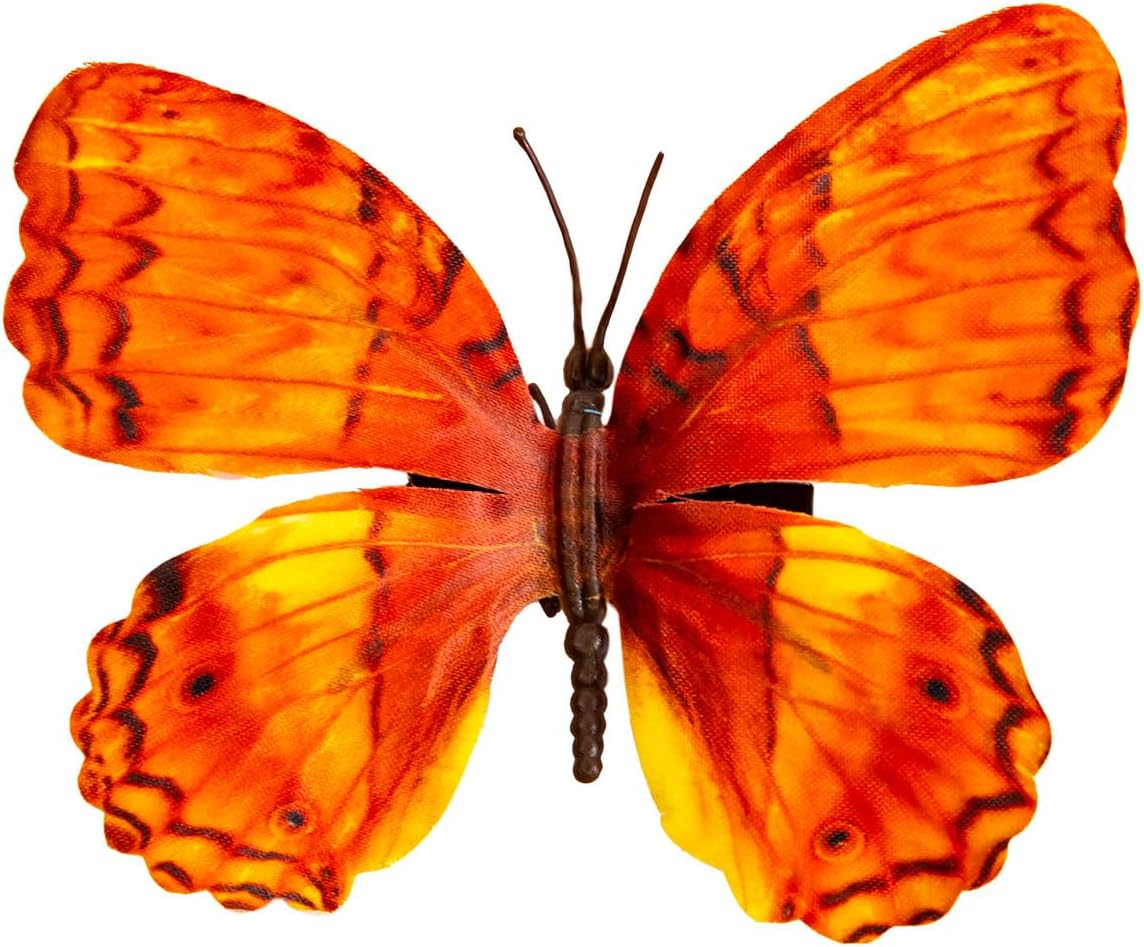 YCHTEWY-Decorative Butterfly Clips, 3D Artificial Silk Butterflies, Multicolor, 12-Pack, Home and Floral Decor (A Clip)