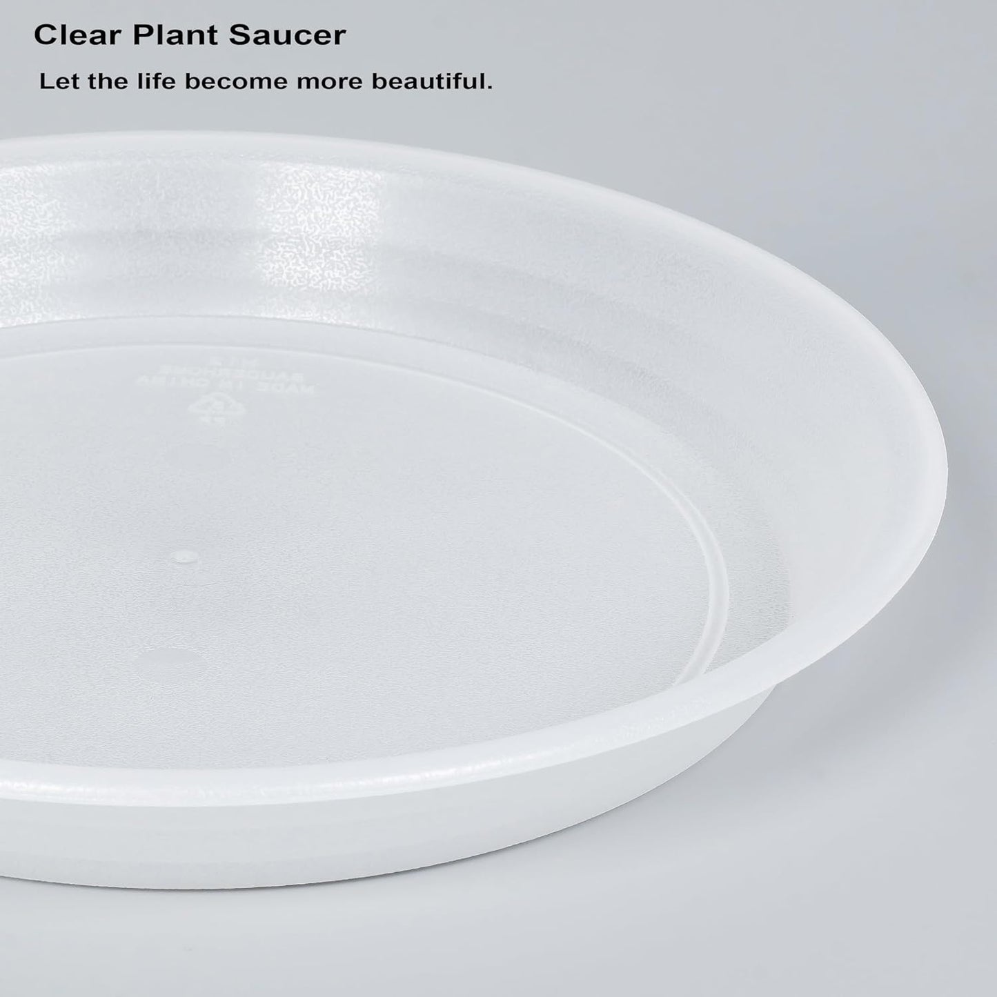 6 Pack Clear Plant Saucer Drip Tray 11 12 inch, Pot Base for Plants Indoor, Plastic Flower Planter Saucers and Drip Trays for, Heavy Durable Plant Plate Water Catcher (12", Clear)