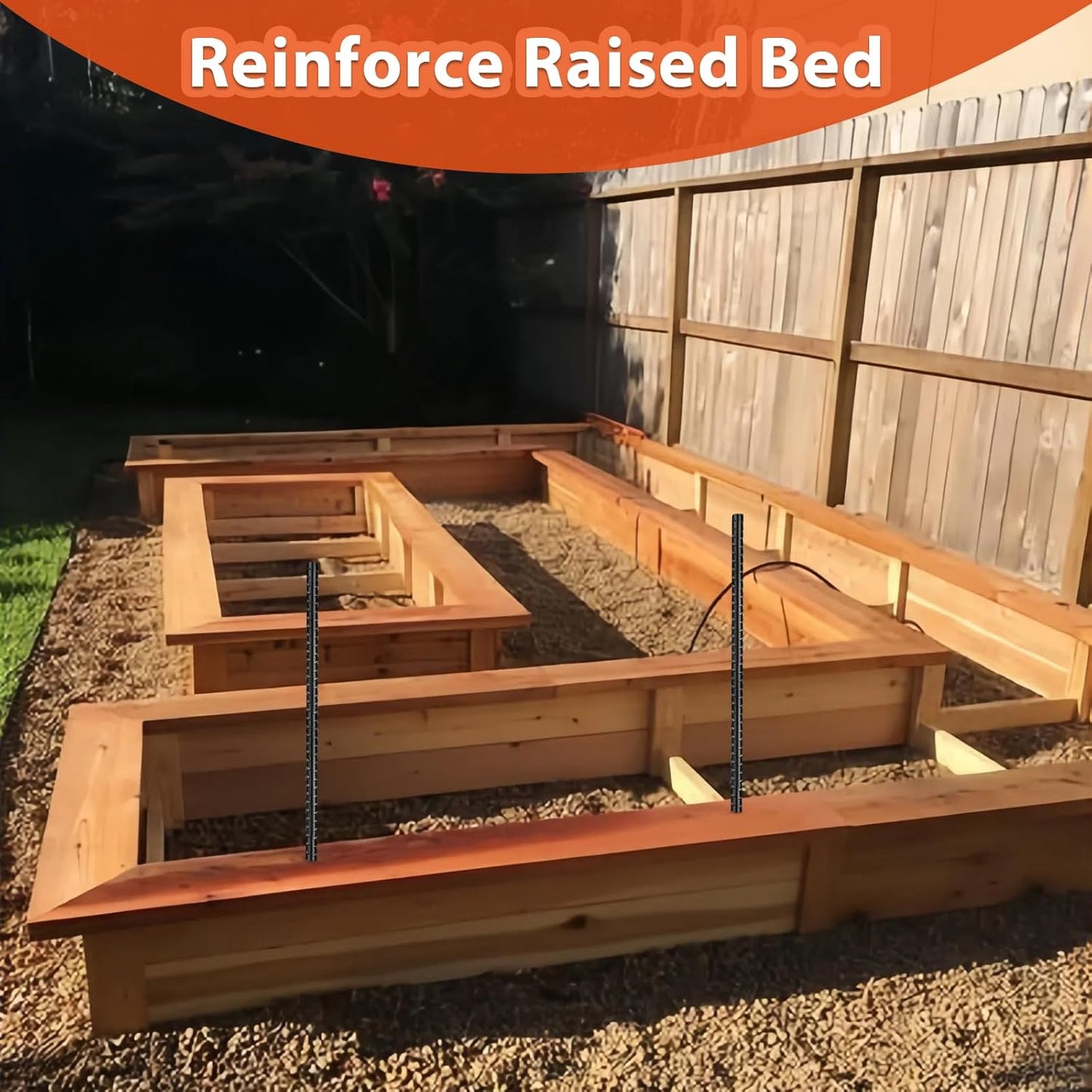 16 inches Rebar Stakes 24-Pack Straight Metal Stakes Heavy Duty 5/16" Diameter Ground Stake for Tent, Fence, Landscaping, Concrete Forming, Outdoor Decoration and Plant Support