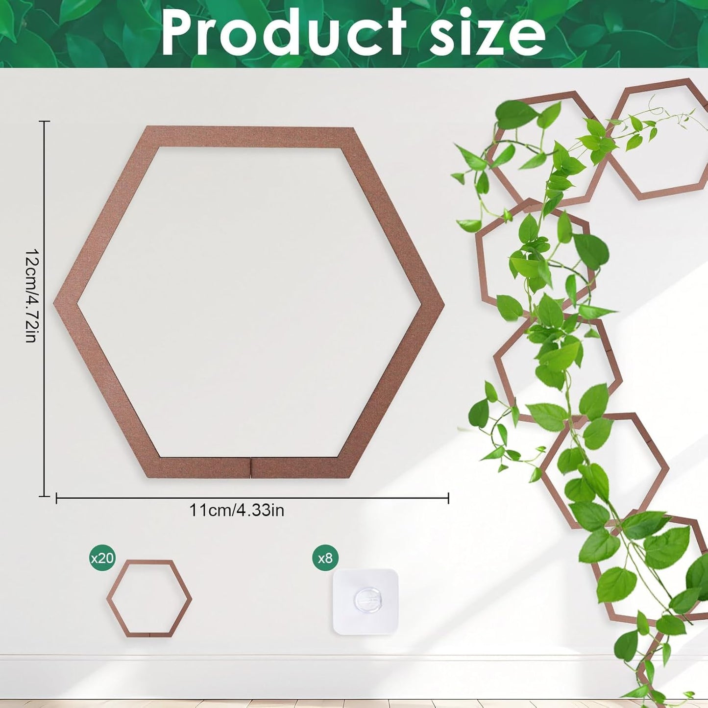 20pcs Chain Trellis for Climbing Plants, HSSZXFR DIY Plant Climber Support for Vines and Garden Wall Trellis, Indoor and Outdoor Accessories for Monstera Pothos Ivy Flower (Hexagonal)