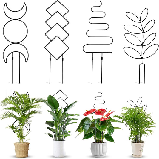 4 Pack Plant Trellis for Climbing Plants Indoor Outdoor, Garden Trellis for Potted Plants, Metal Climbing Plant Support for Houseplant